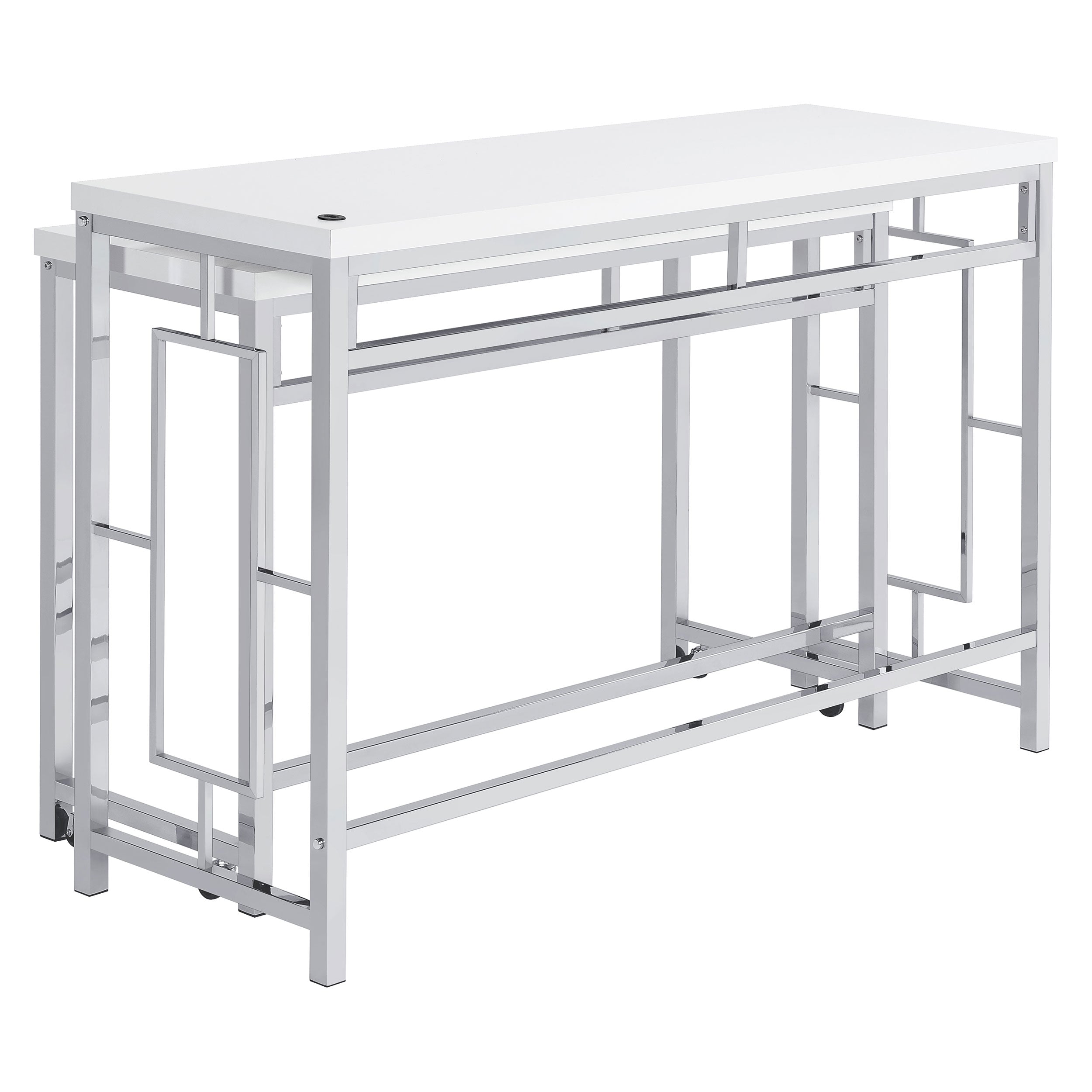 Jackson  Multipurpose Counter Height Table Set White and Chrome