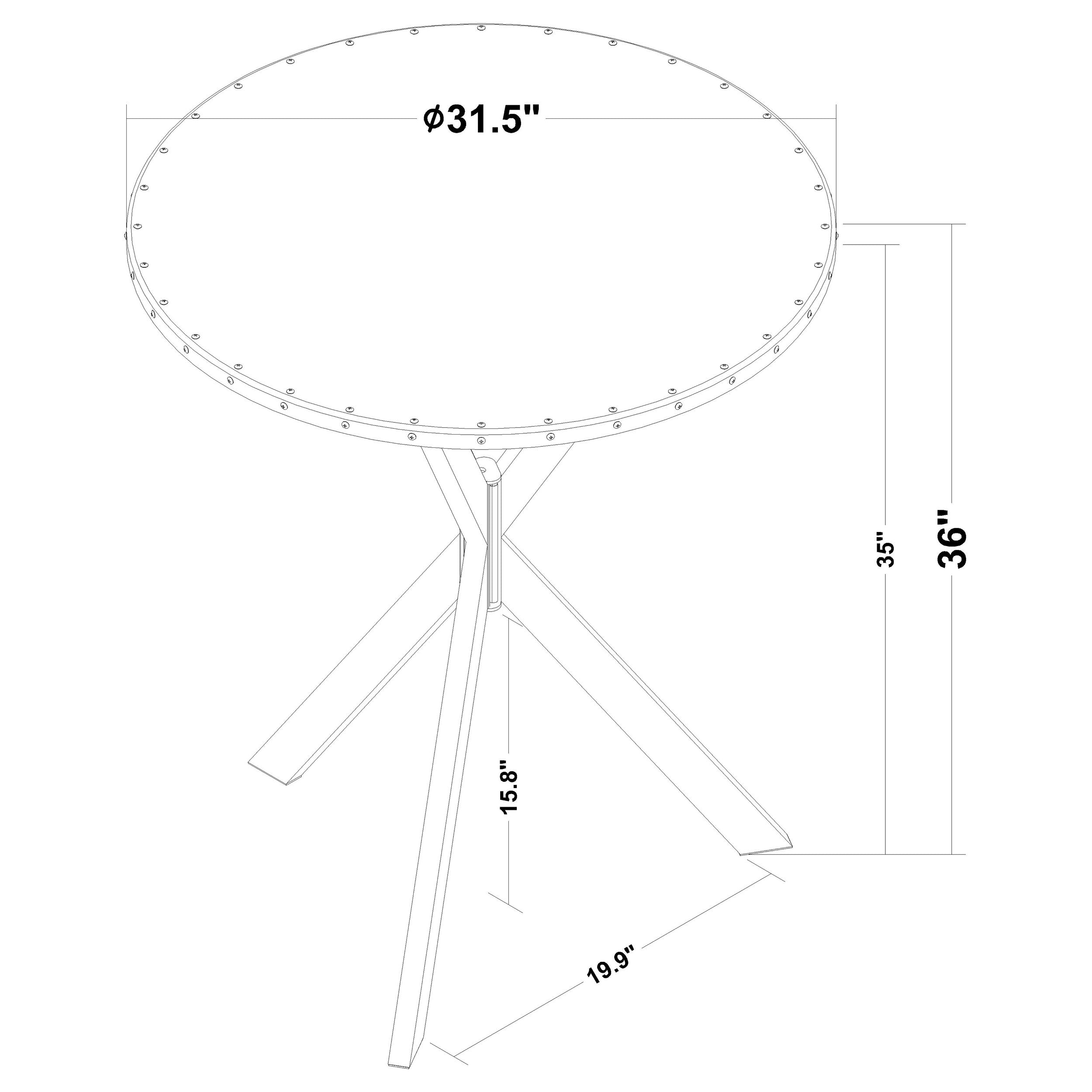 Kenzo Round Metal Top Bar Table Silver and Sandy Black