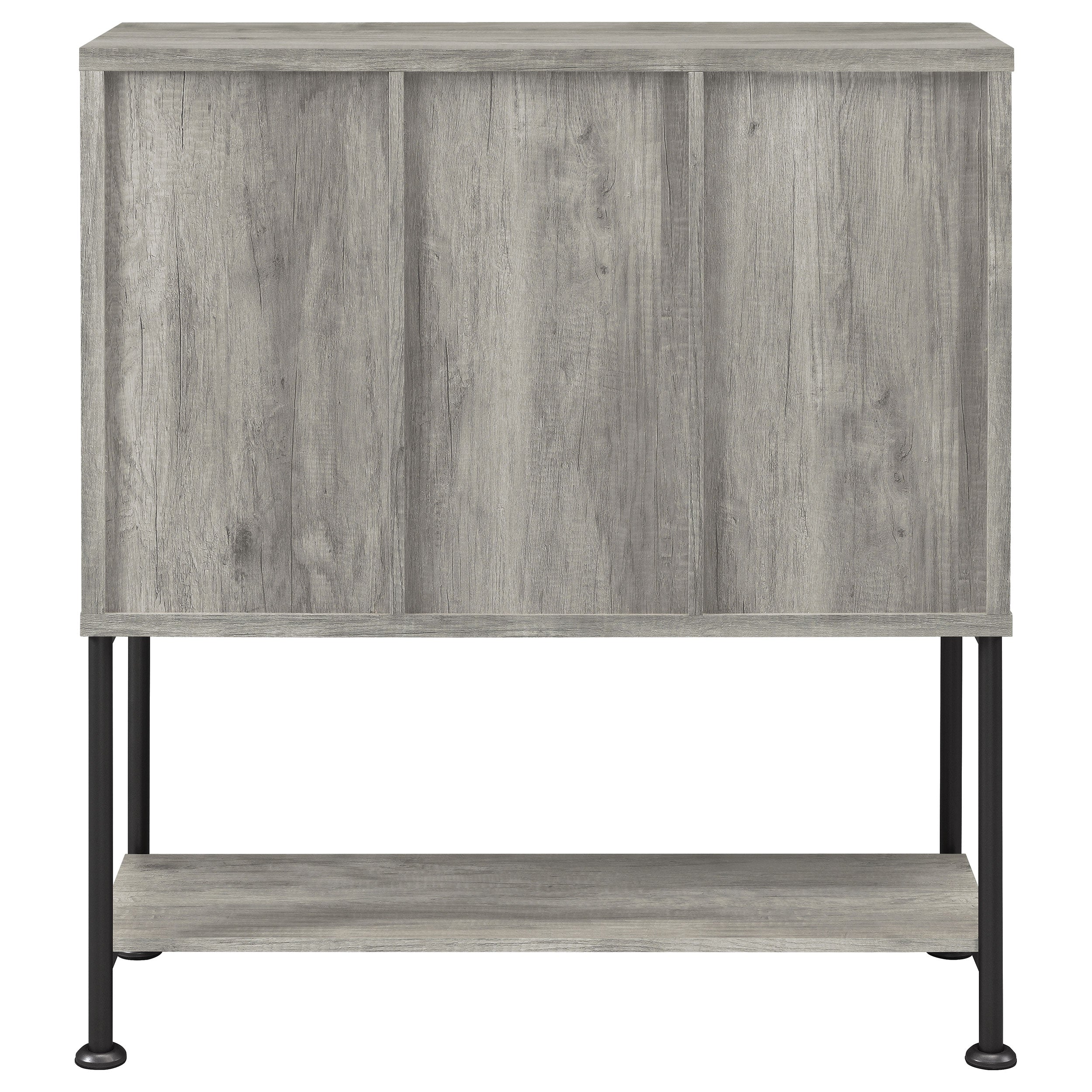 Claremont Sliding Door Bar Cabinet with Lower Shelf Grey Driftwood