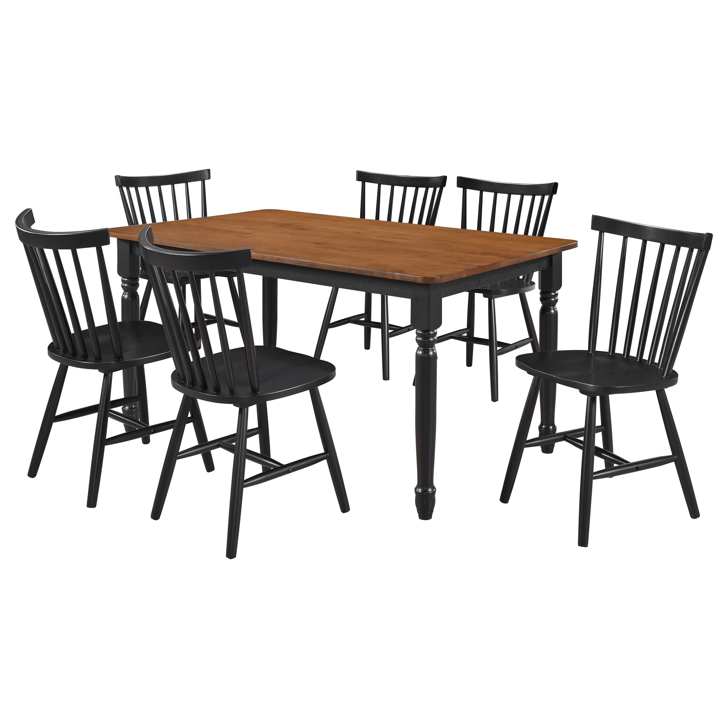 Hollyoak  Rectangular Dining Set Walnut and Black