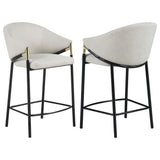 Chadwick Sloped Arm Counter Height Stools Beige and Glossy Black (Set of 2) image