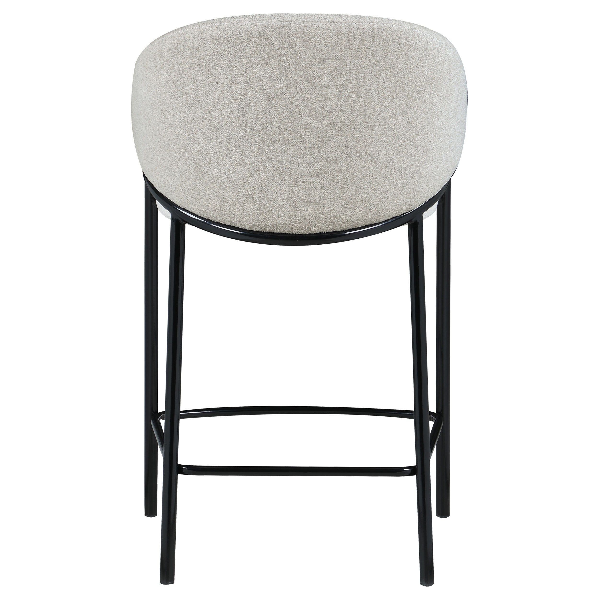 Chadwick Sloped Arm Bar Stools Beige and Glossy Black (Set of 2)