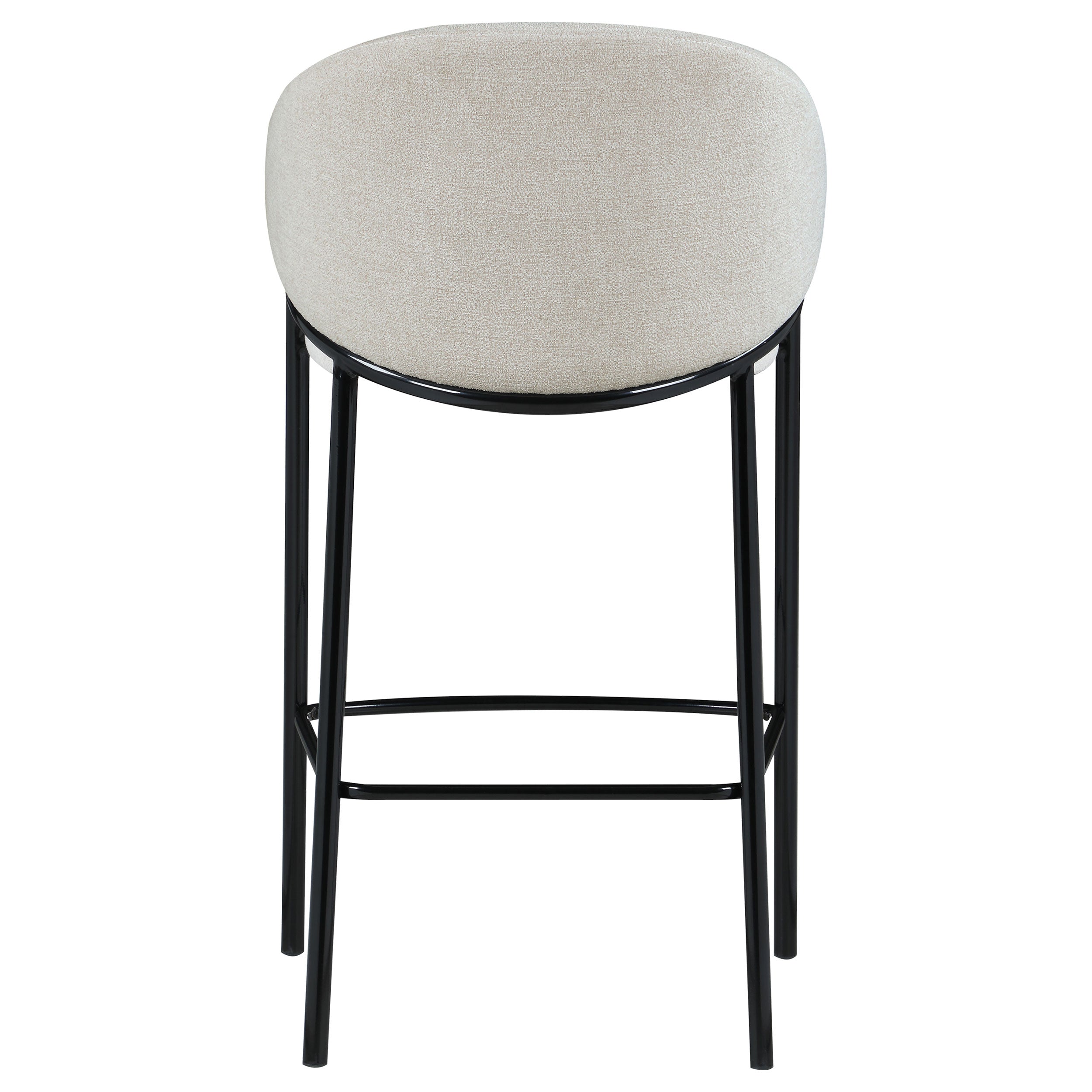 Chadwick Sloped Arm Bar Stools Beige and Glossy Black (Set of 2)