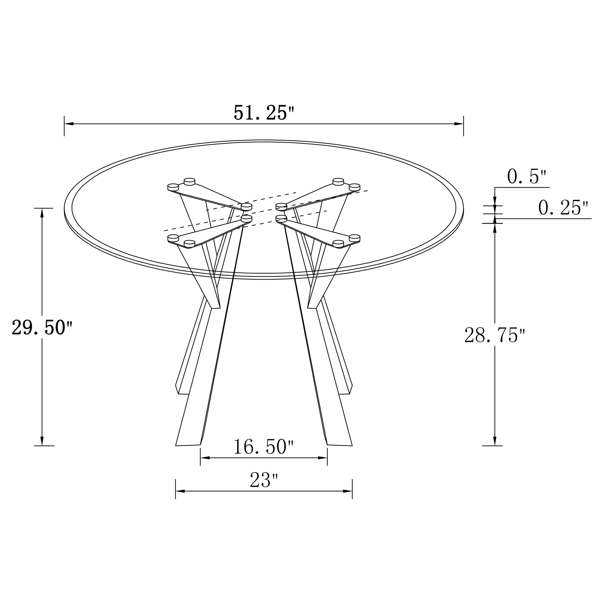 Alaia Round Glass Top Dining Table Clear and Chrome