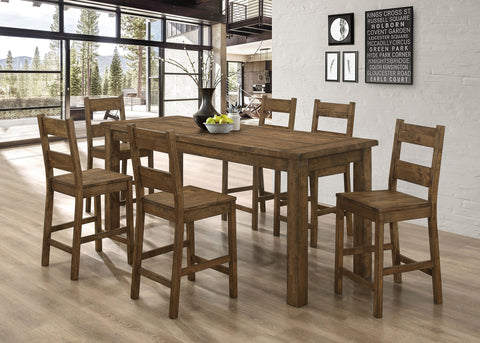 Coleman 7-piece Counter Height Dining Set Rustic Golden Brown image