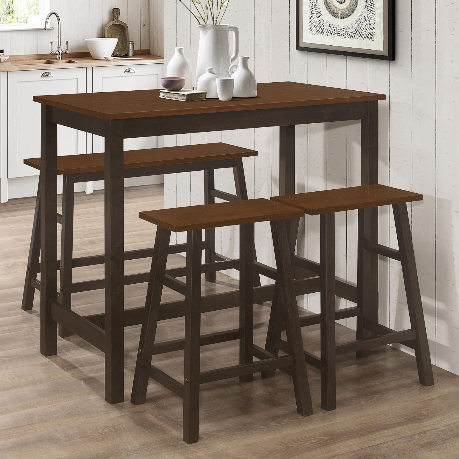 Connie  Counter Height Set Chestnut and Dark Brown