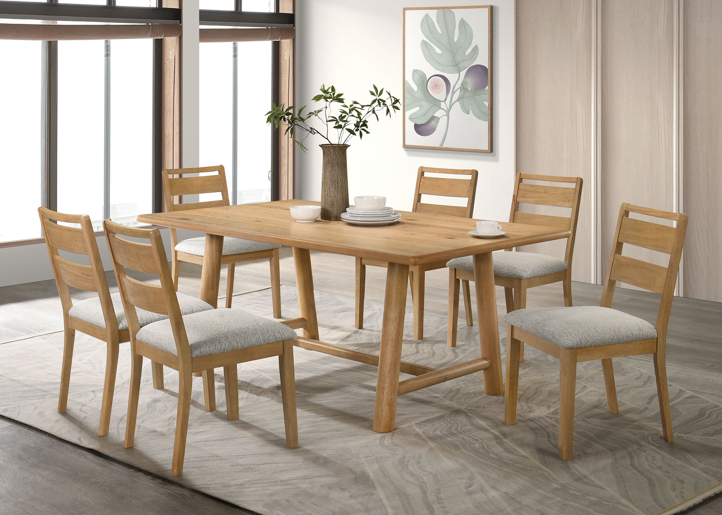 Duncan 71-inch Rectangular Wood Dining Room Table Washed Oak