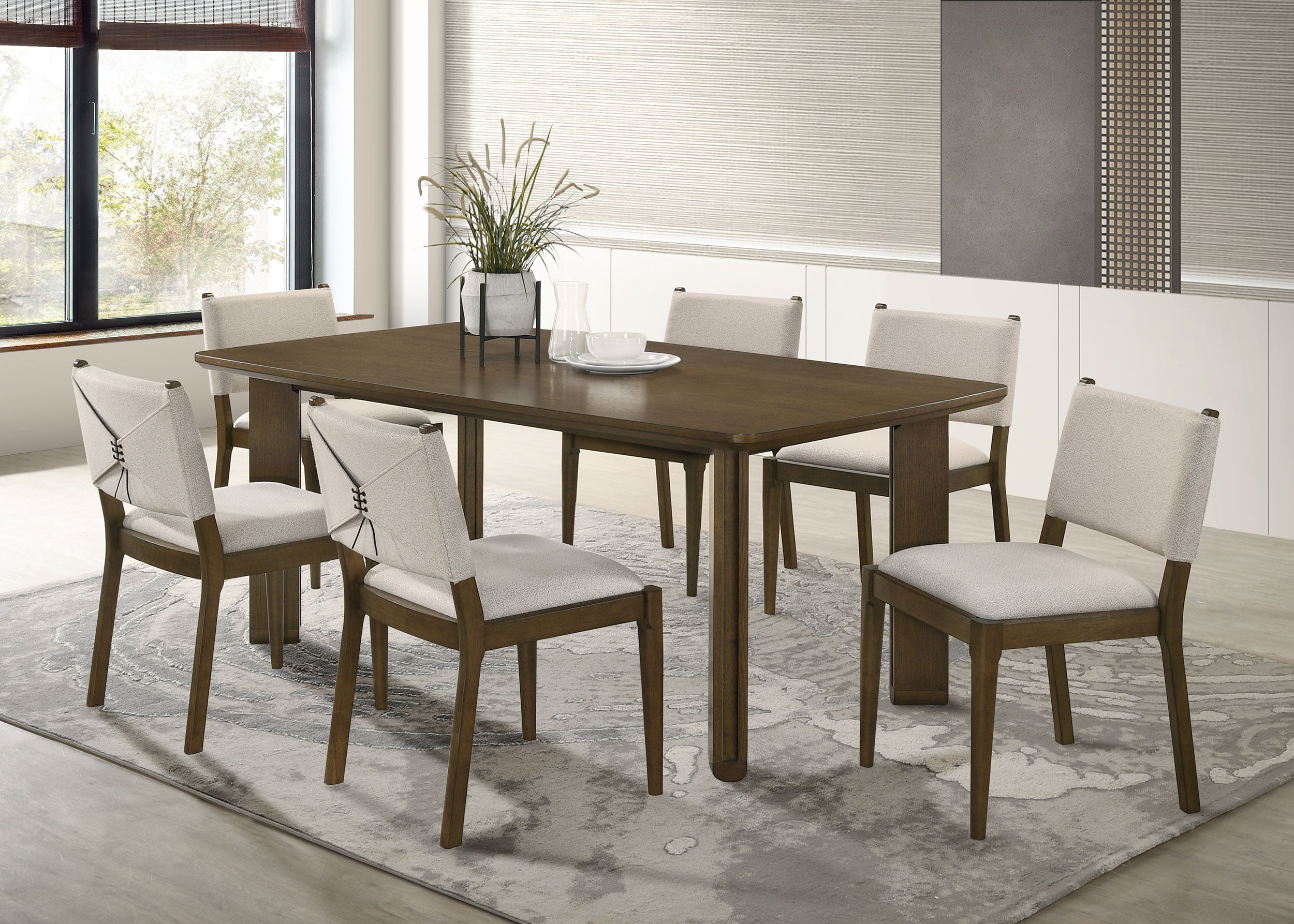 Ottowa  Rectangular Wood Dining Room Table Set Brown
