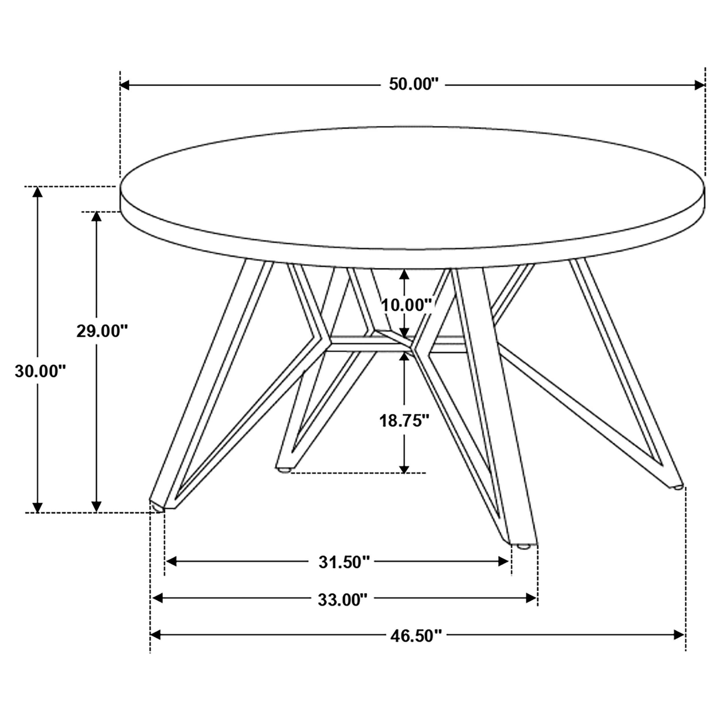 Neil Round Wood Top Dining Table Concrete and Black