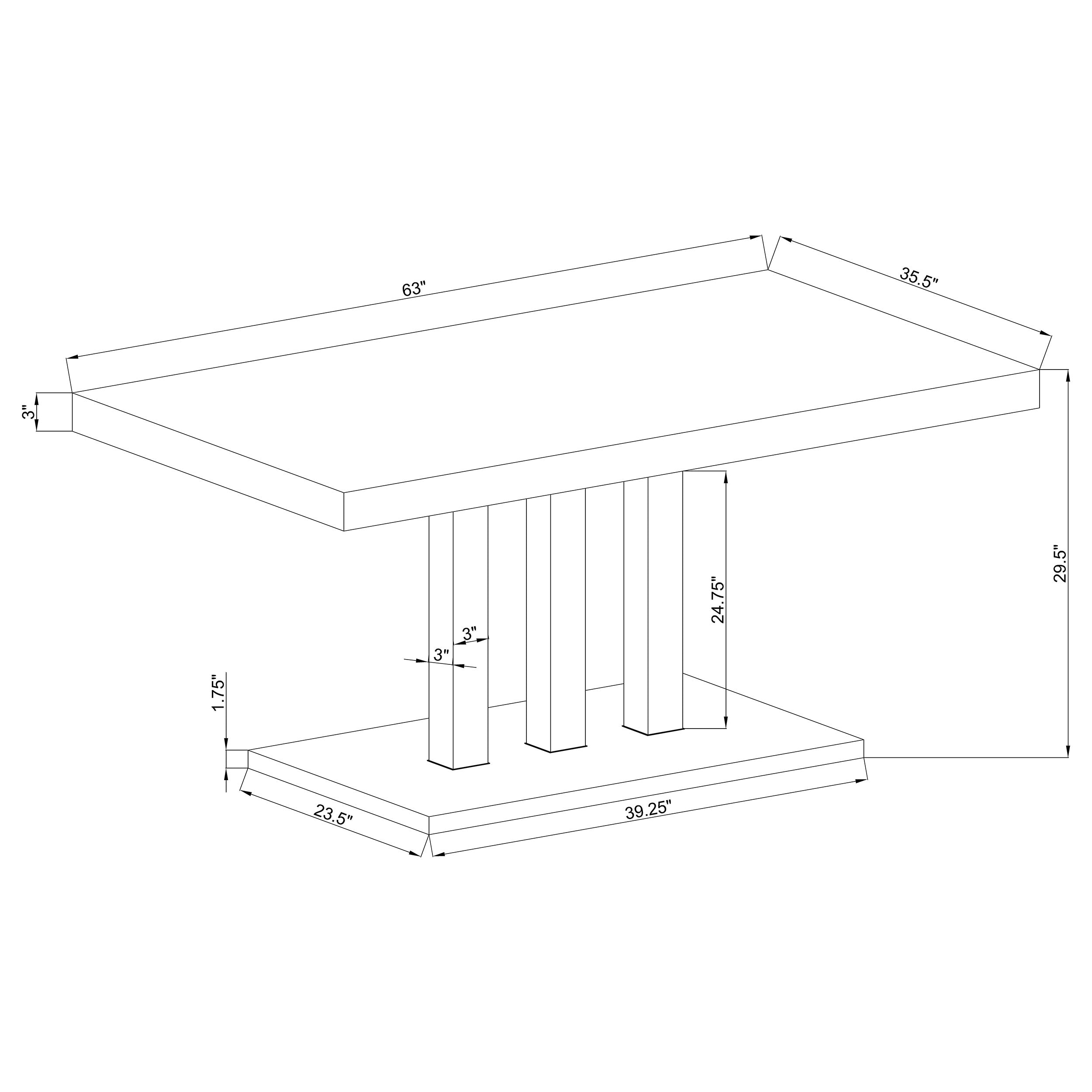 Brooklyn Rectangular Dining Table White High Gloss and Chrome