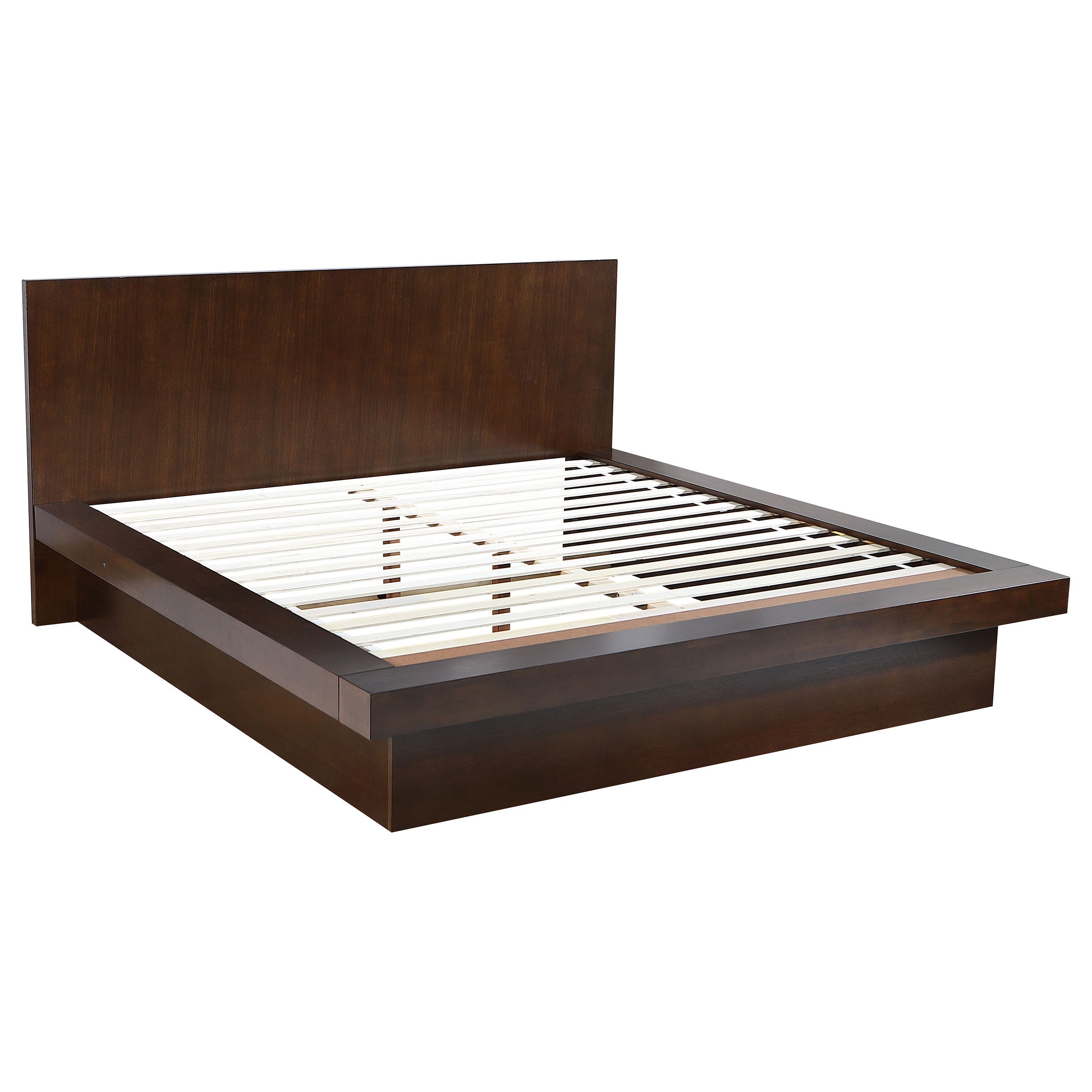 Jessica Wood Queen LED Panel Bed Cappuccino