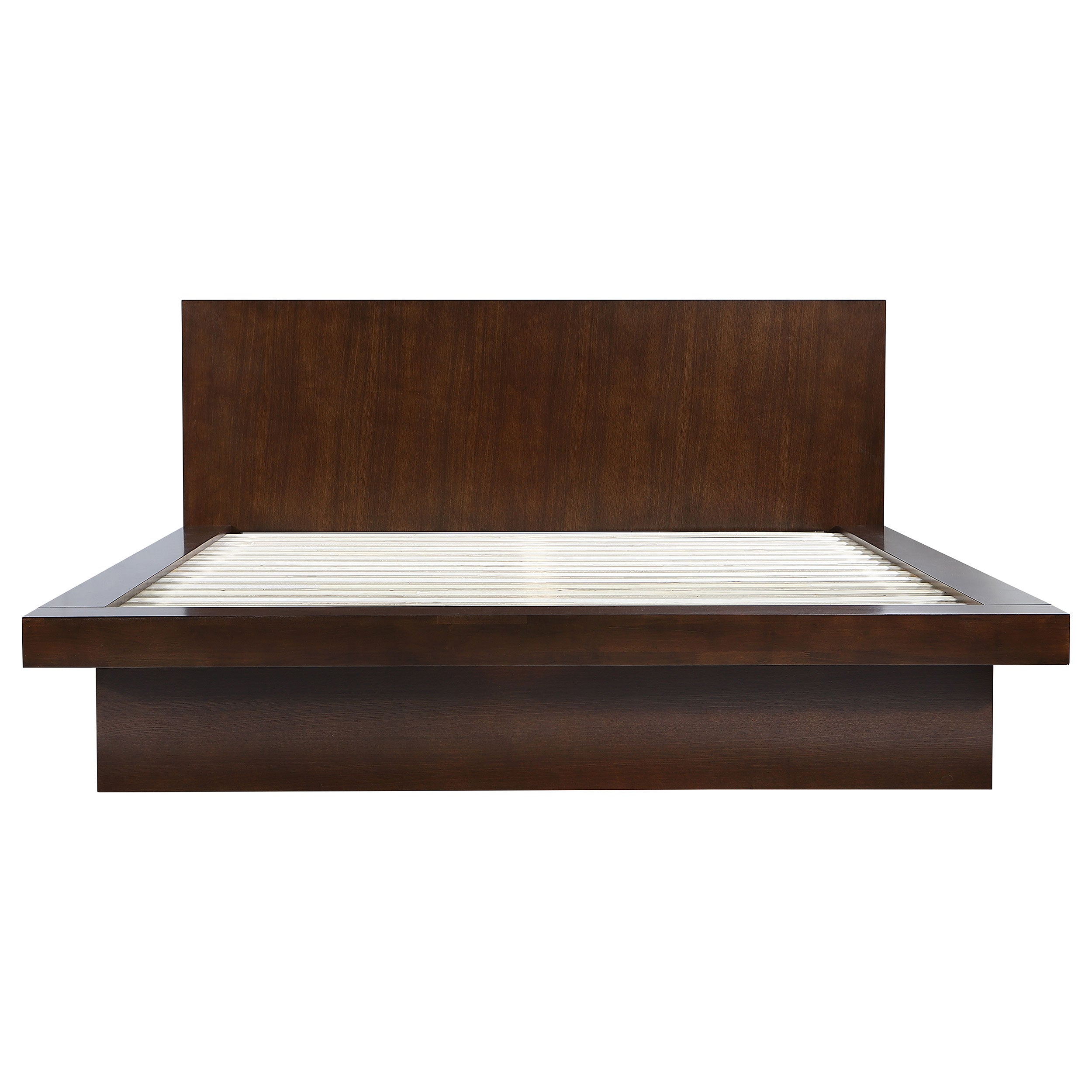 Jessica Wood Queen LED Panel Bed Cappuccino