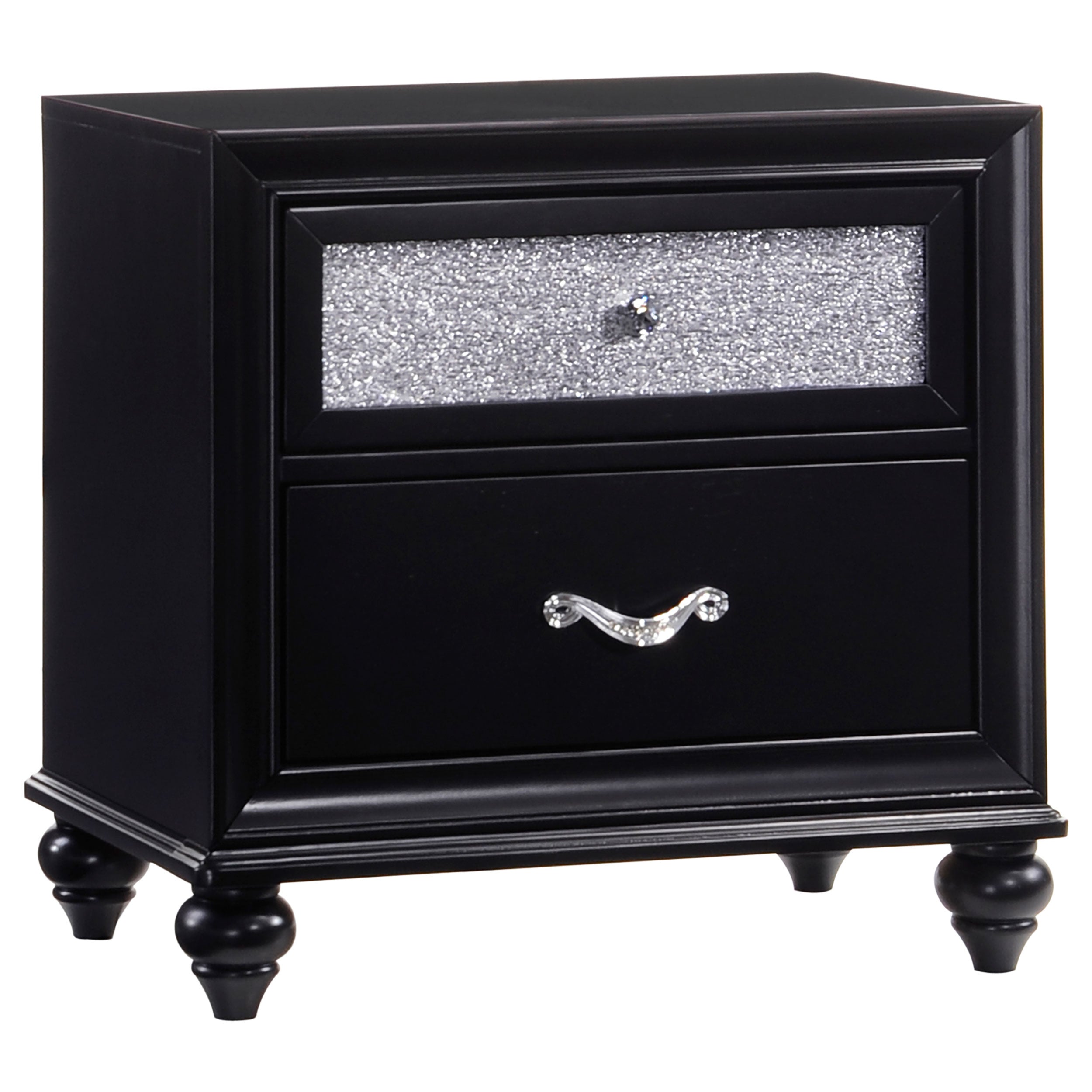 Barzini 2-drawer Rectangular Nightstand Black