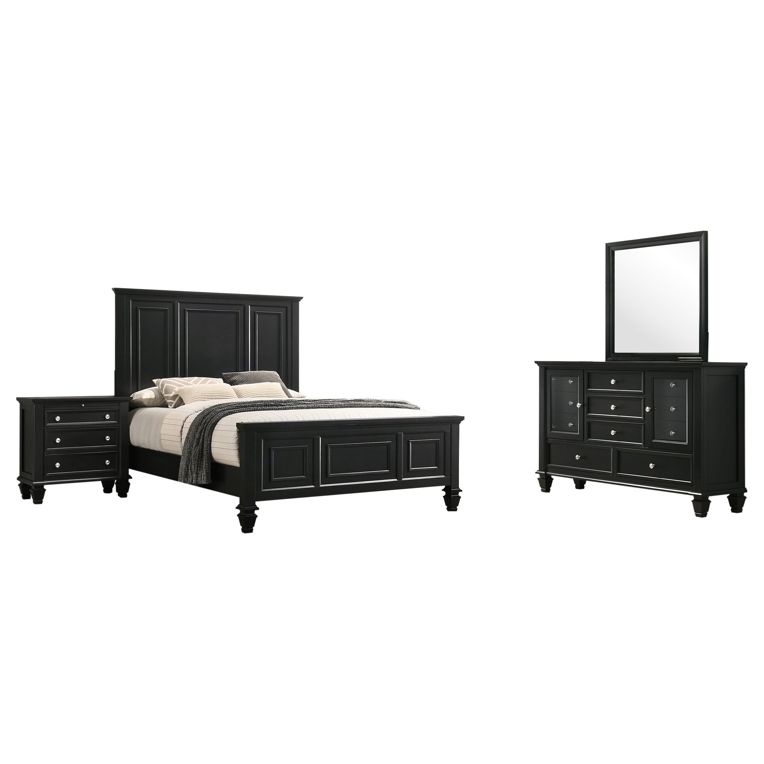 Sandy Beach 4-piece Eastern King Bedroom Set Black