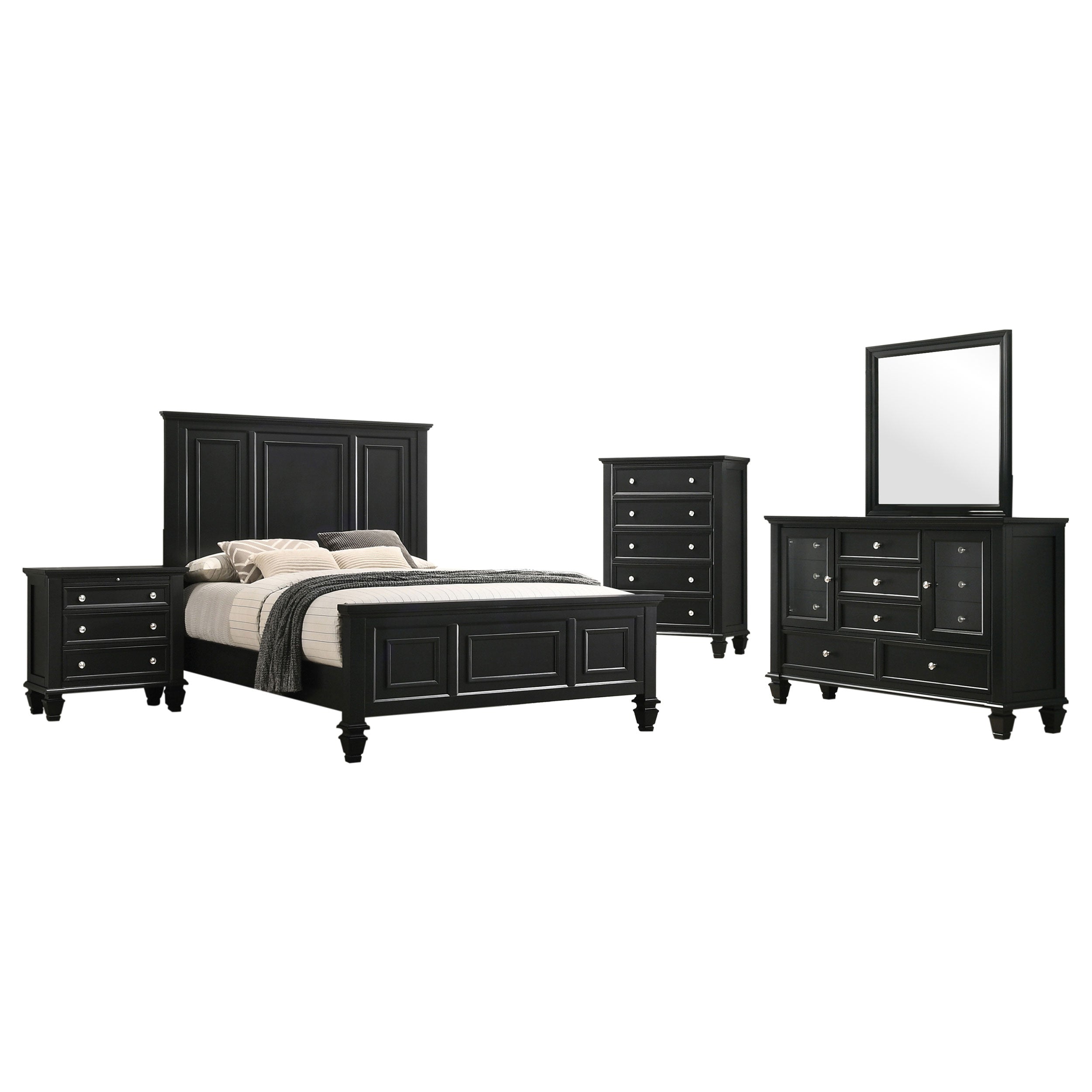 Sandy Beach 4-piece Eastern King Bedroom Set Black