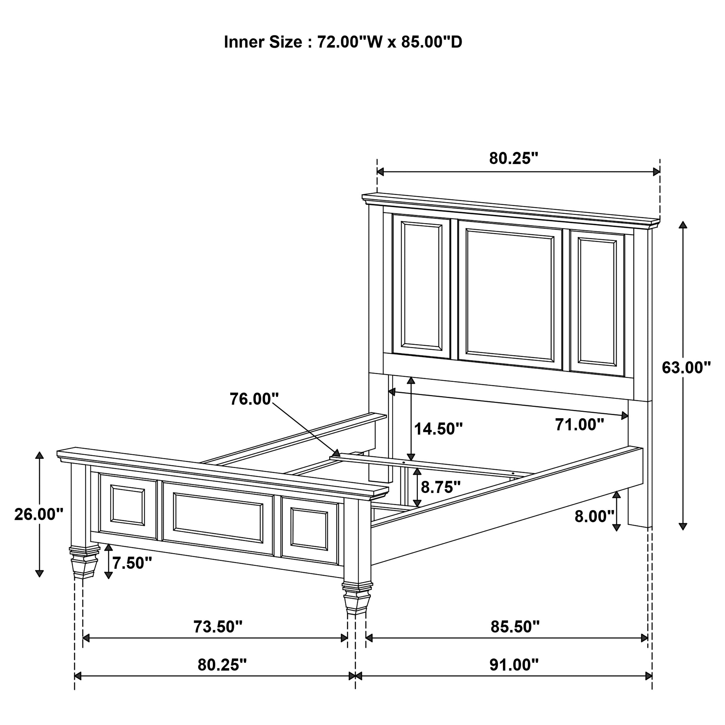 Sandy Beach 63-inch Eastern King Wood Panel Bed Black