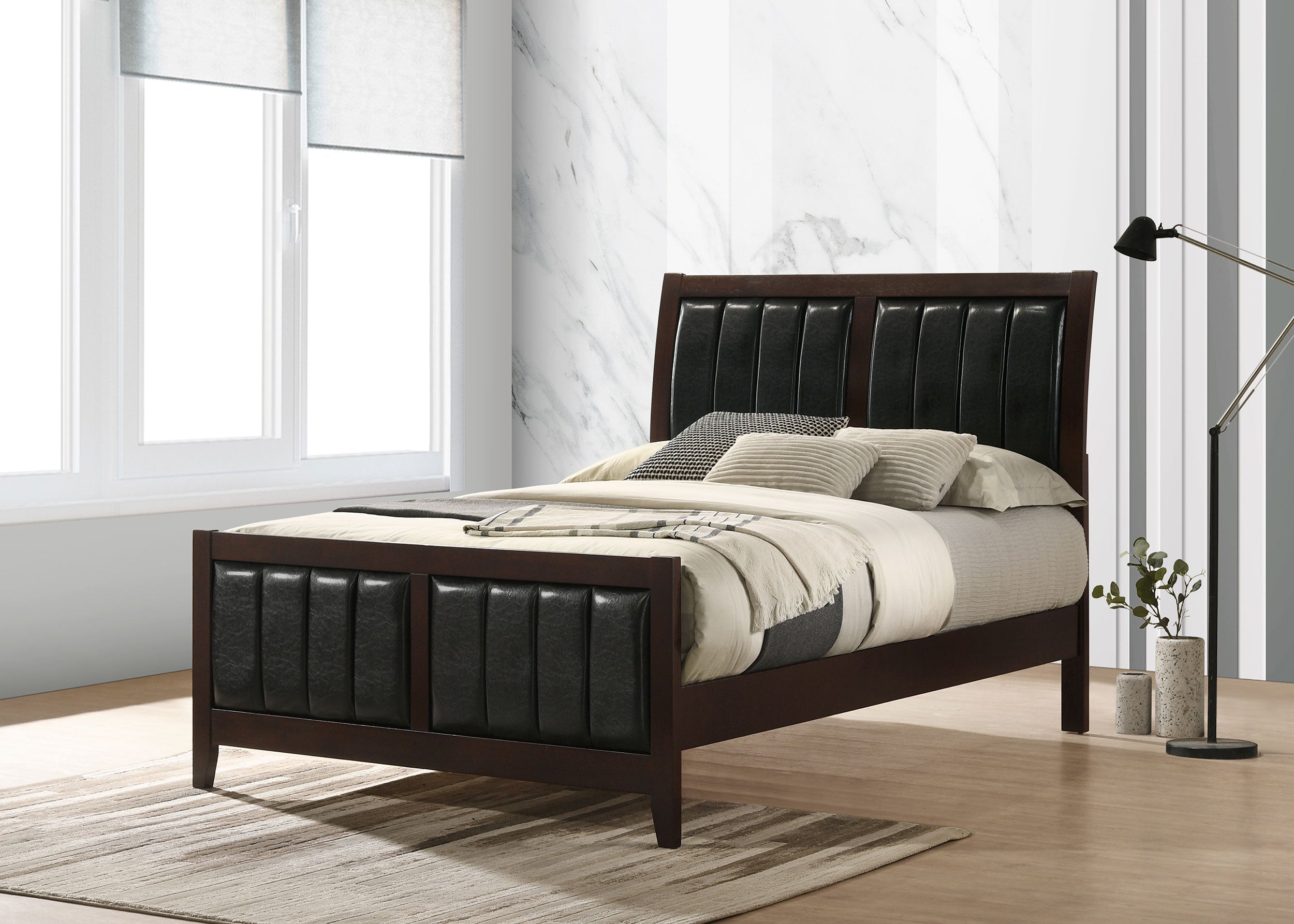 Carlton Wood Panel Bed Cappuccino