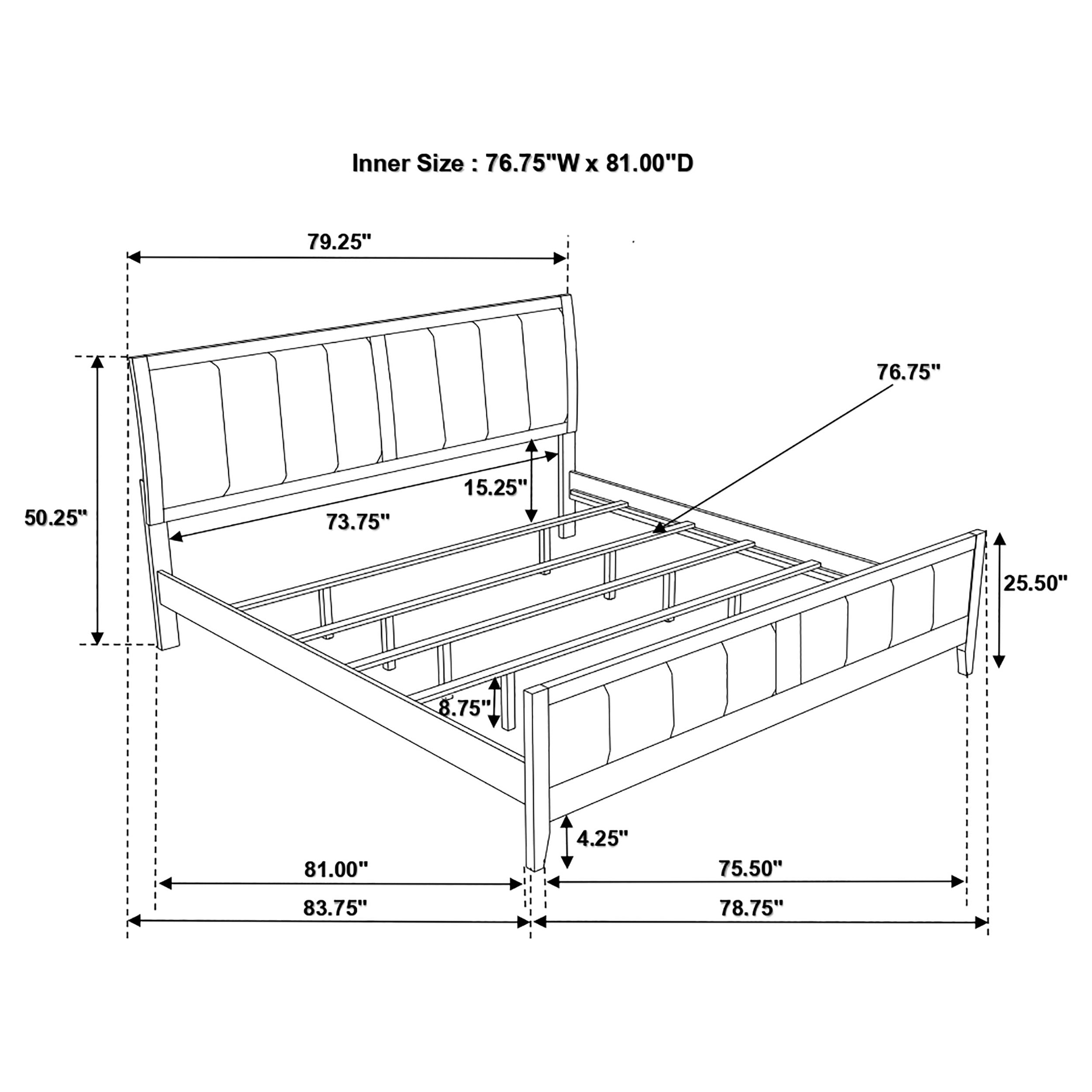 Carlton  Upholstered Bed Cappuccino and Black