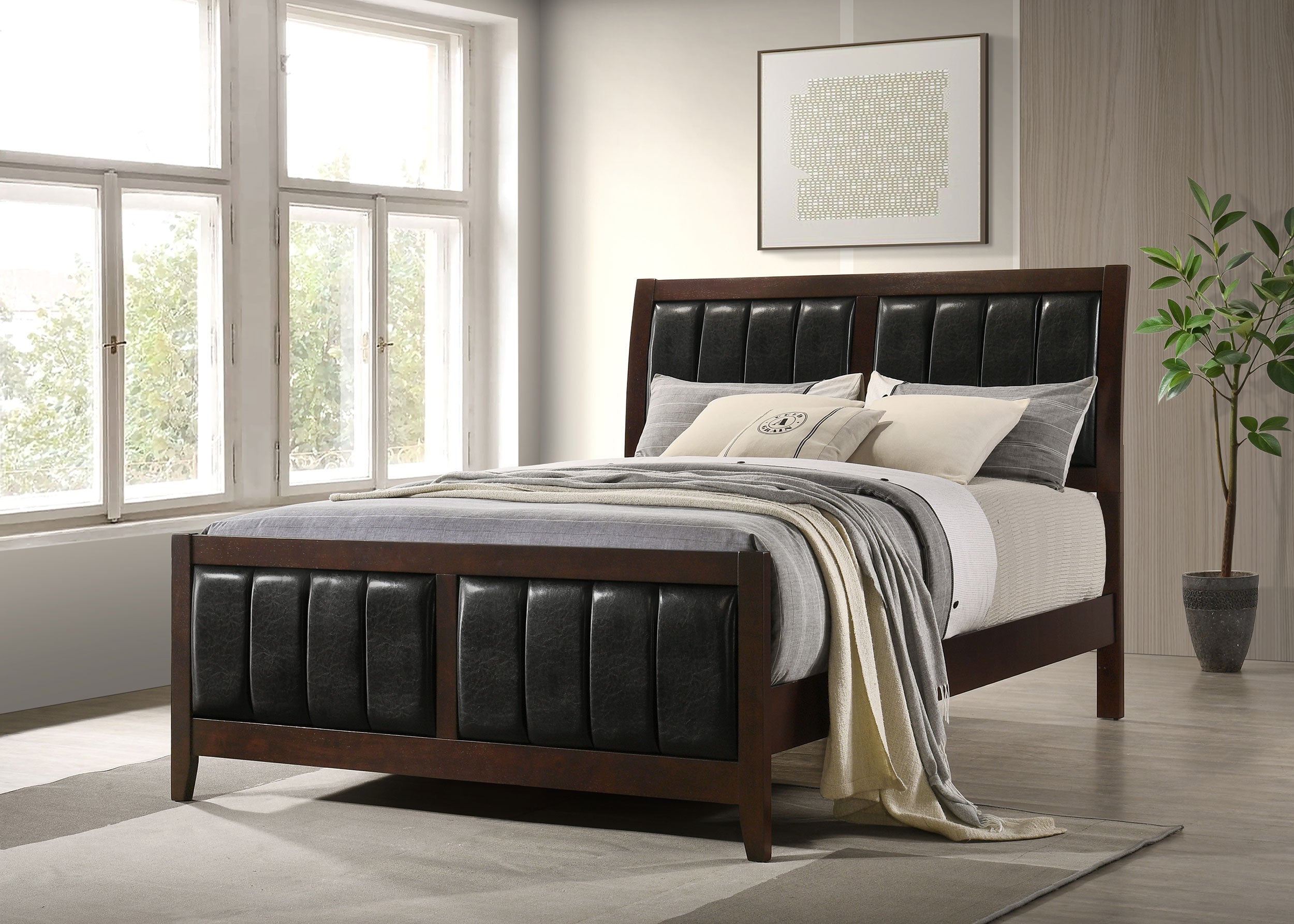 Carlton Wood Panel Bed Cappuccino