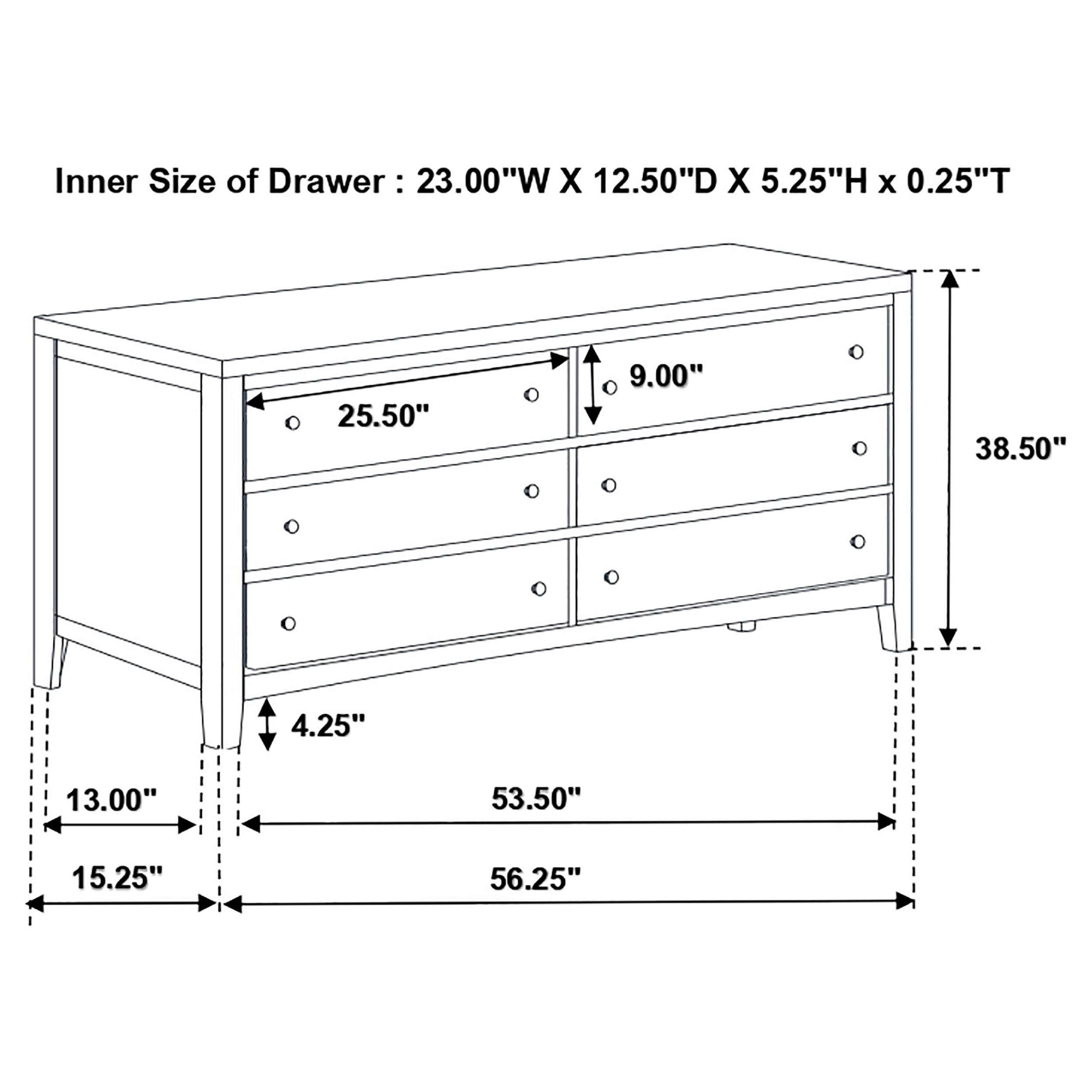 Carlton 6-drawer Rectangular Dresser with Mirror Cappuccino