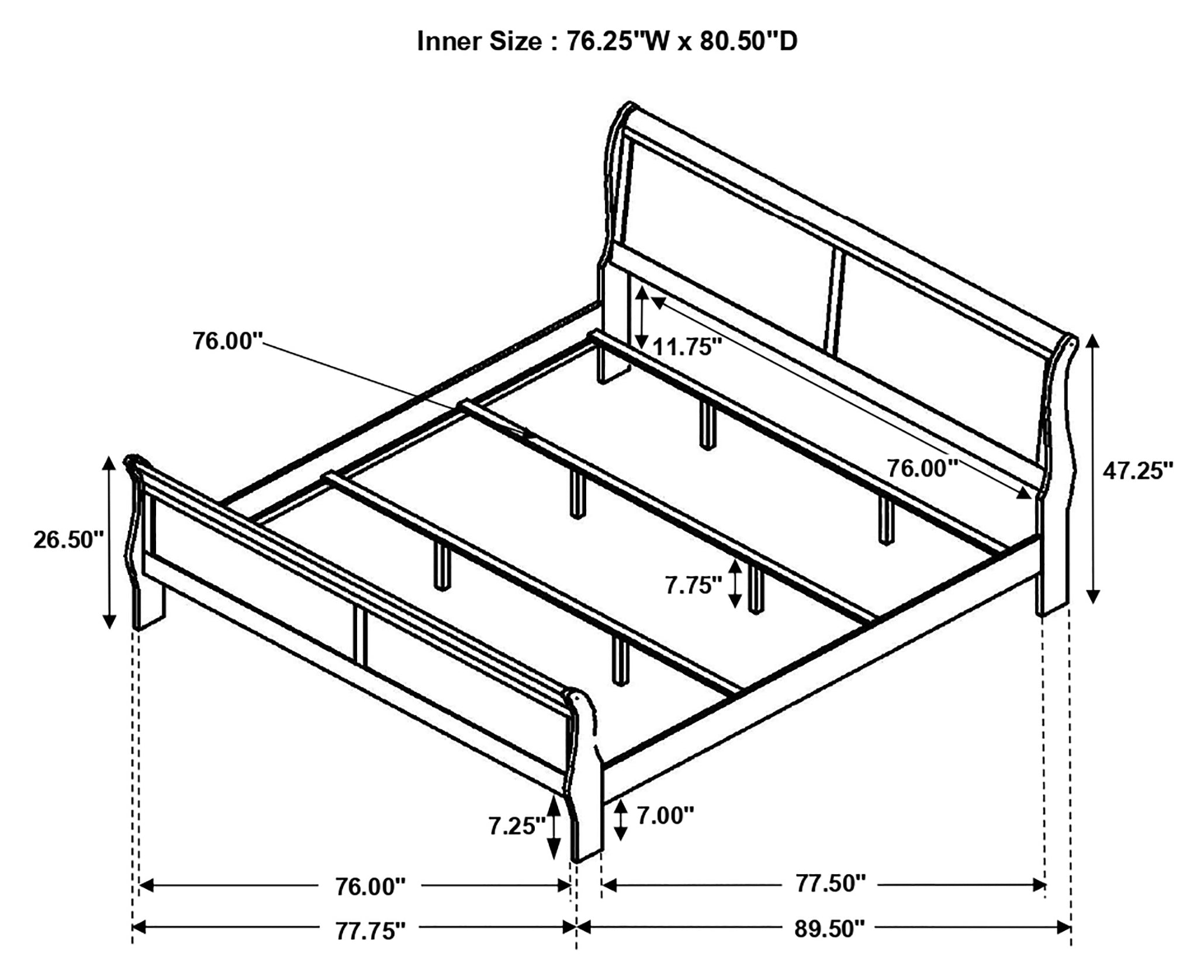 Louis Philippe Panel Bedroom Set with High Headboard