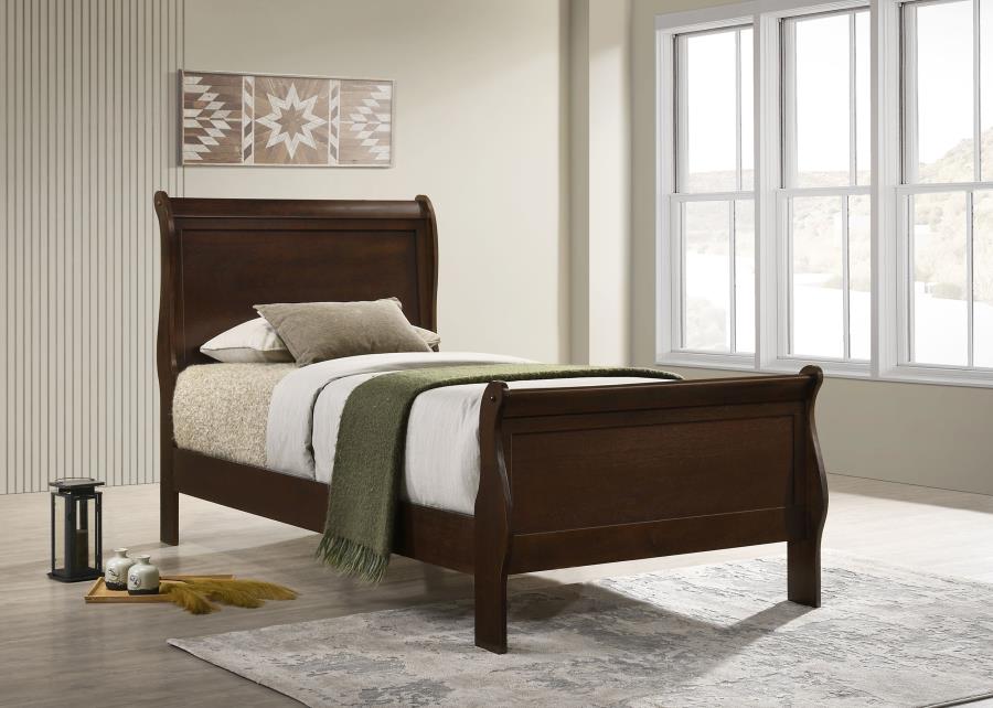 Louis Philippe Wood Sleigh Bed