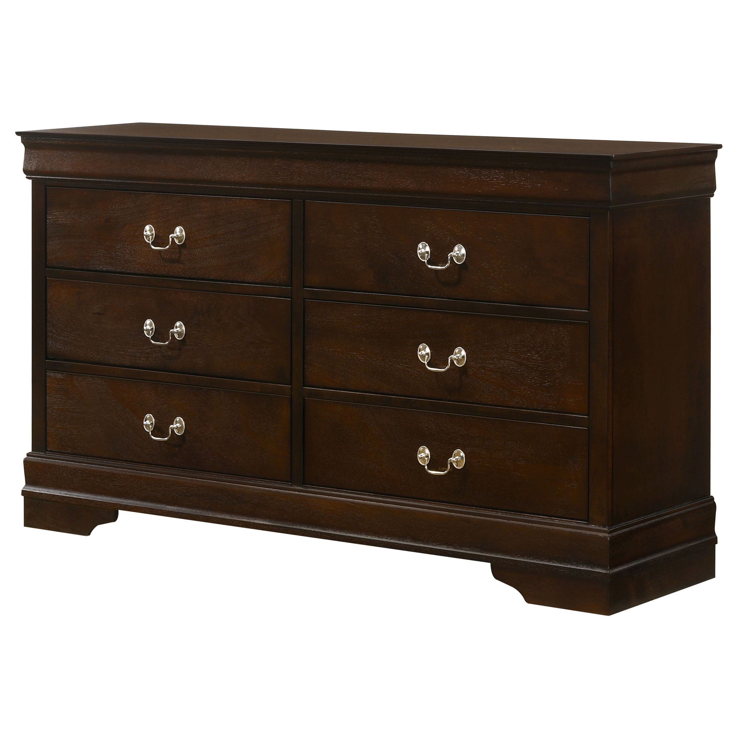 Louis Philippe 6-drawer Dresser with Mirror Cappuccino