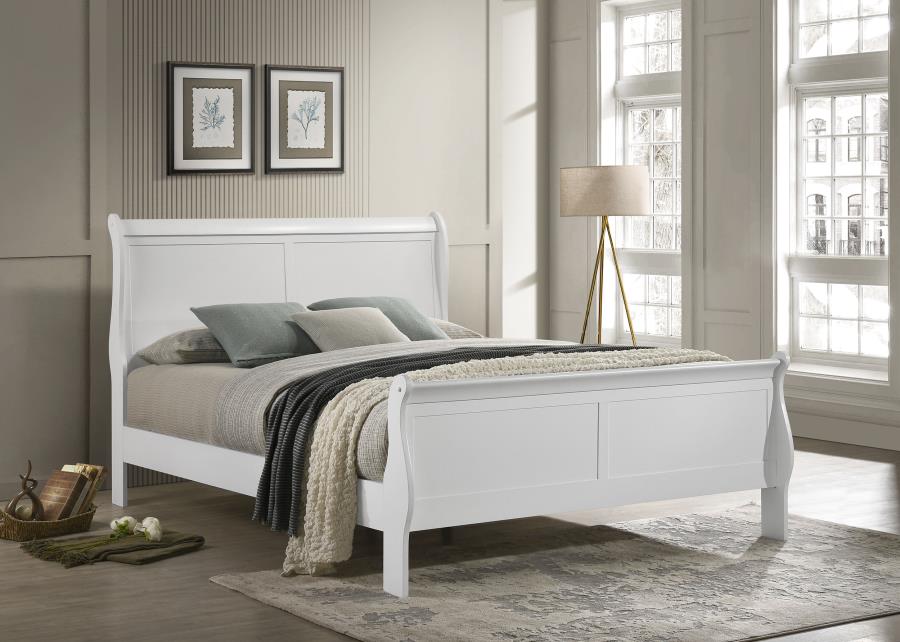 Louis Philippe Wood Sleigh Bed
