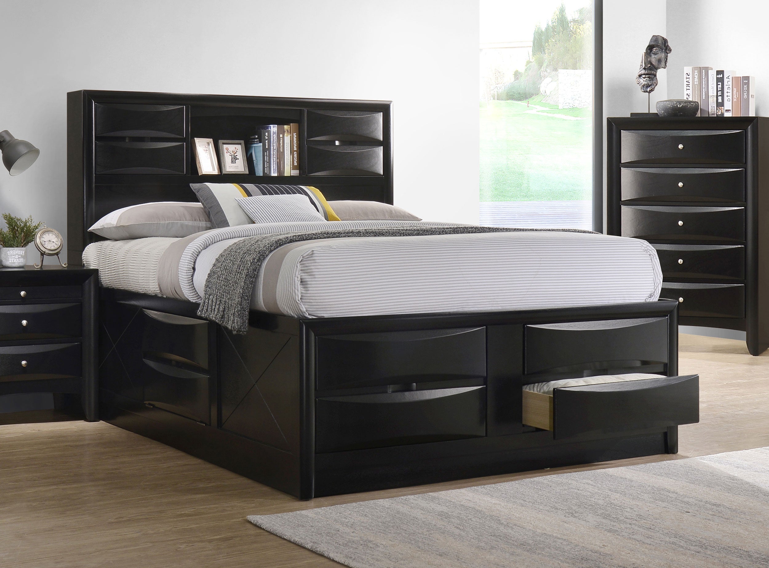 Briana  Platform Storage Bed Black