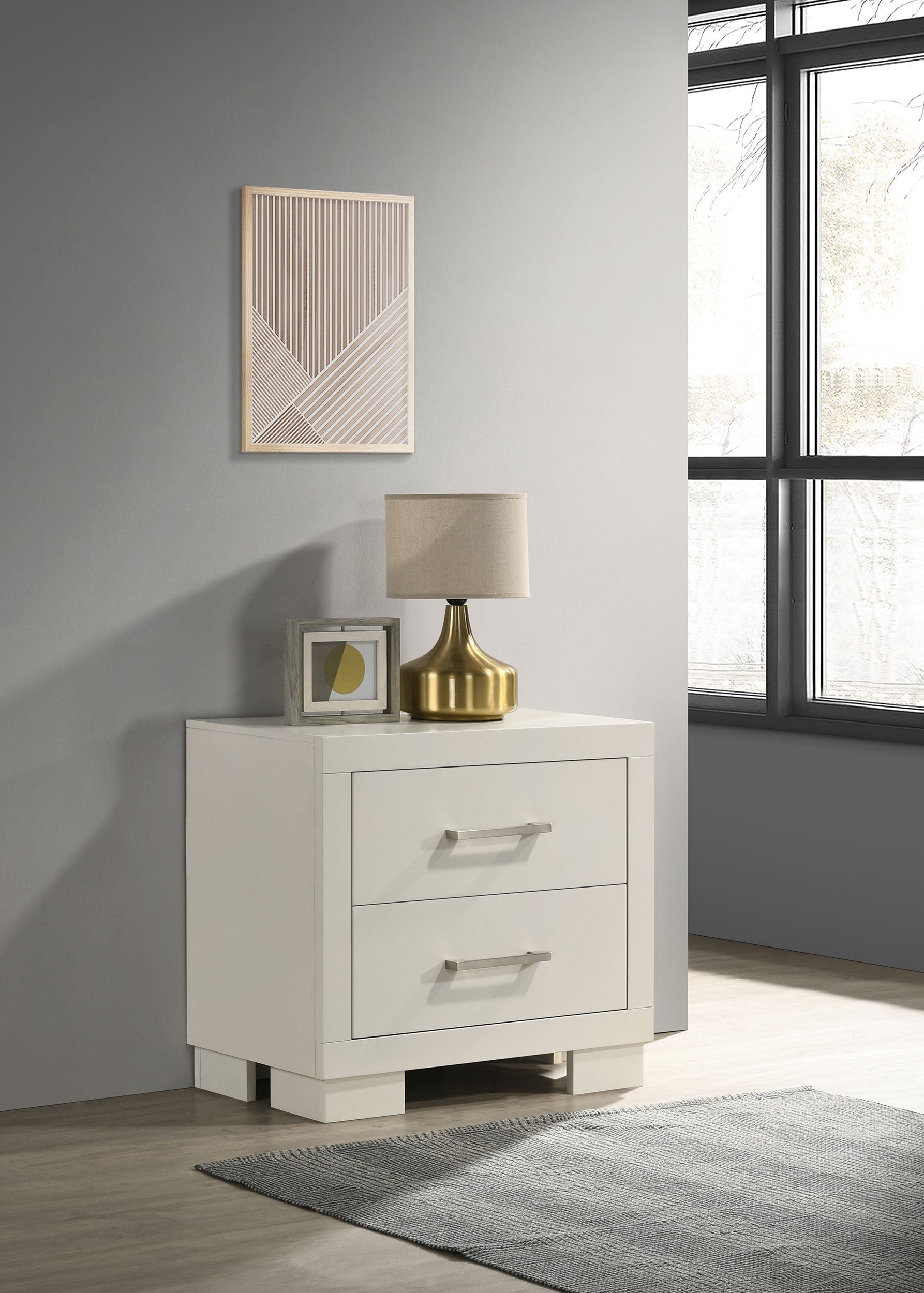 Jessica 2-drawer Nightstand White