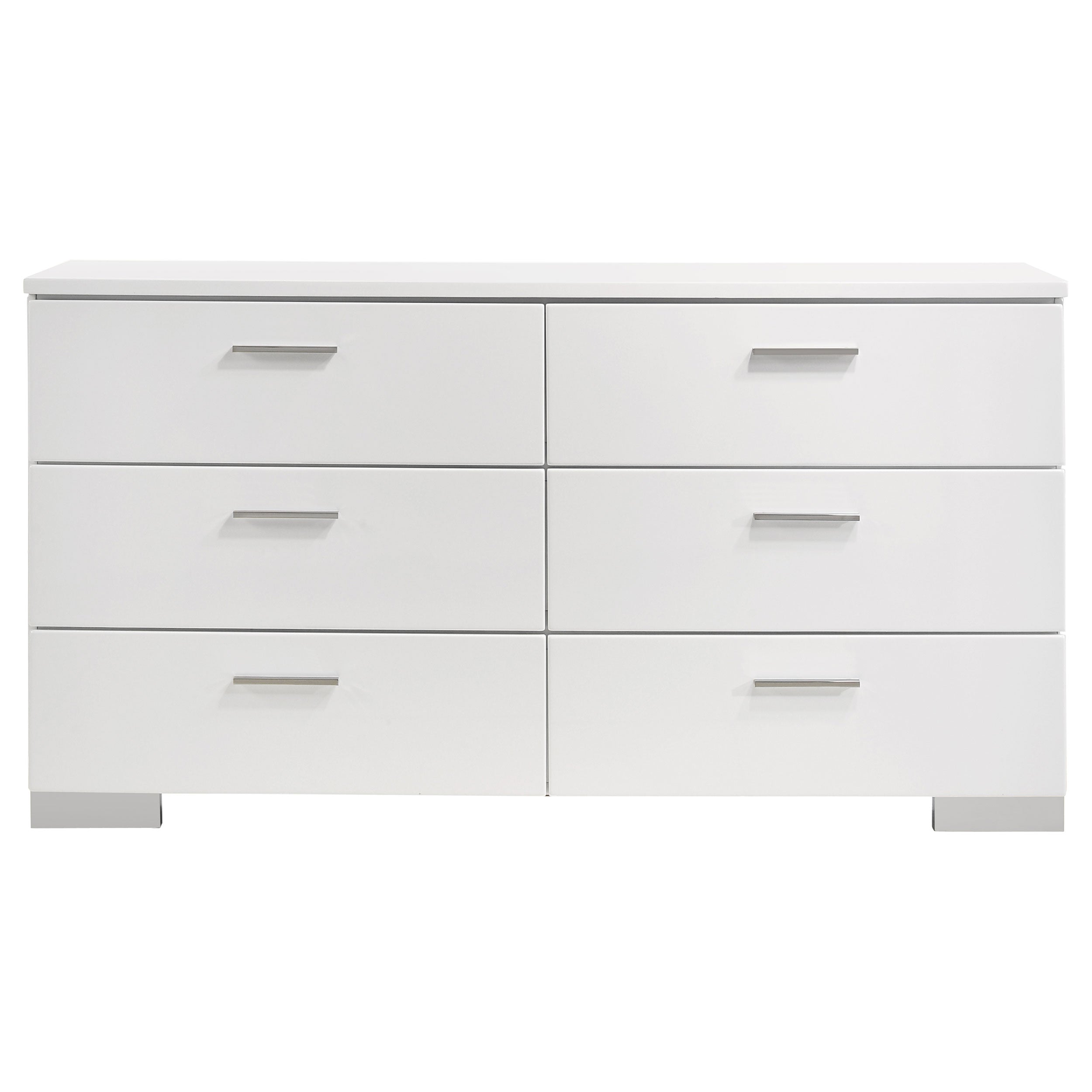 Felicity 6-drawer Dresser Glossy White