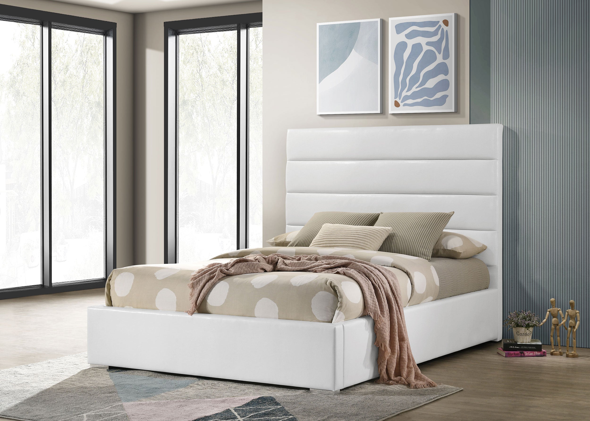 Felicity 53-inch Upholstered  Platform Bed White