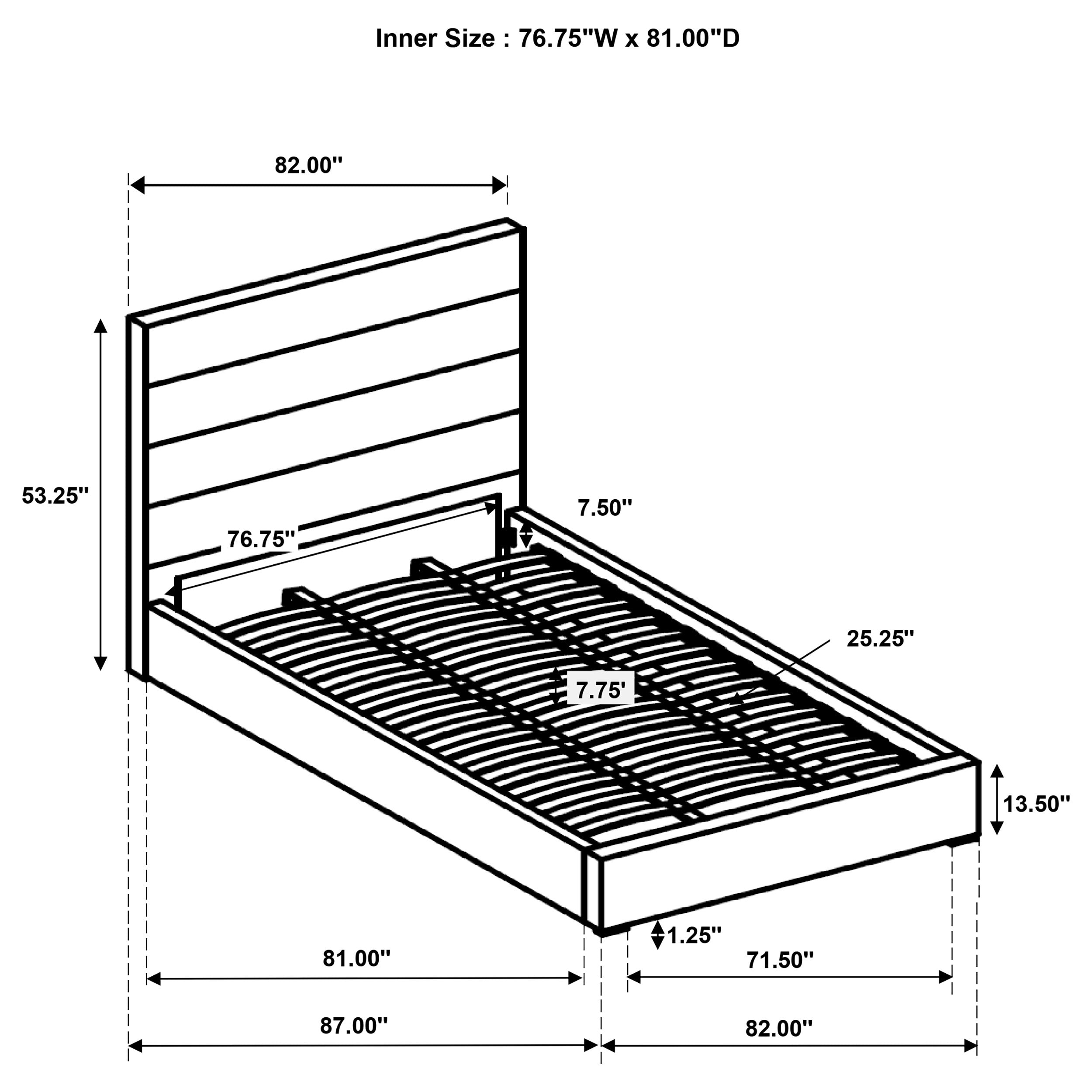 Felicity 53-inch Upholstered Platform Bed