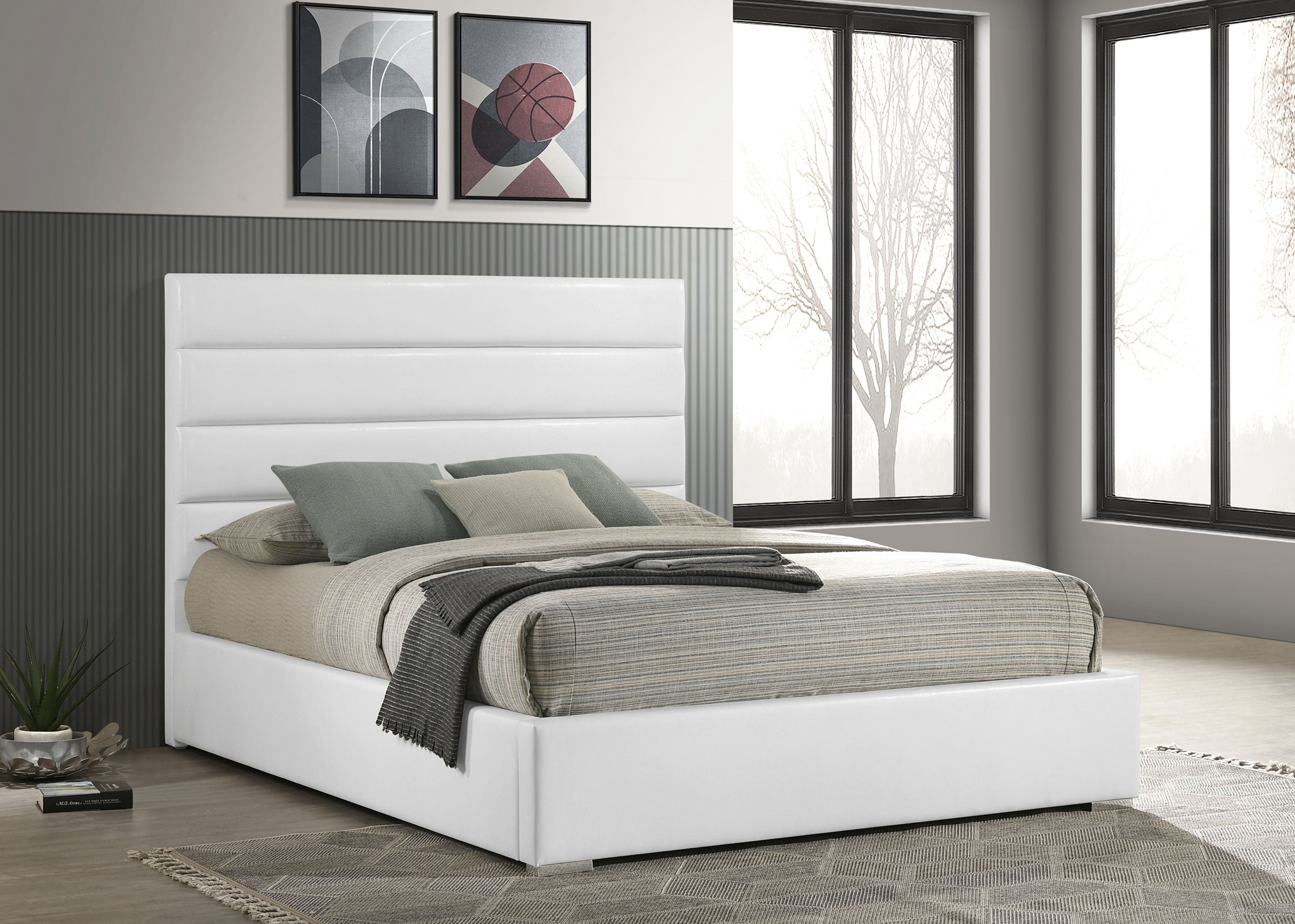 Felicity 53-inch Upholstered  Bed White