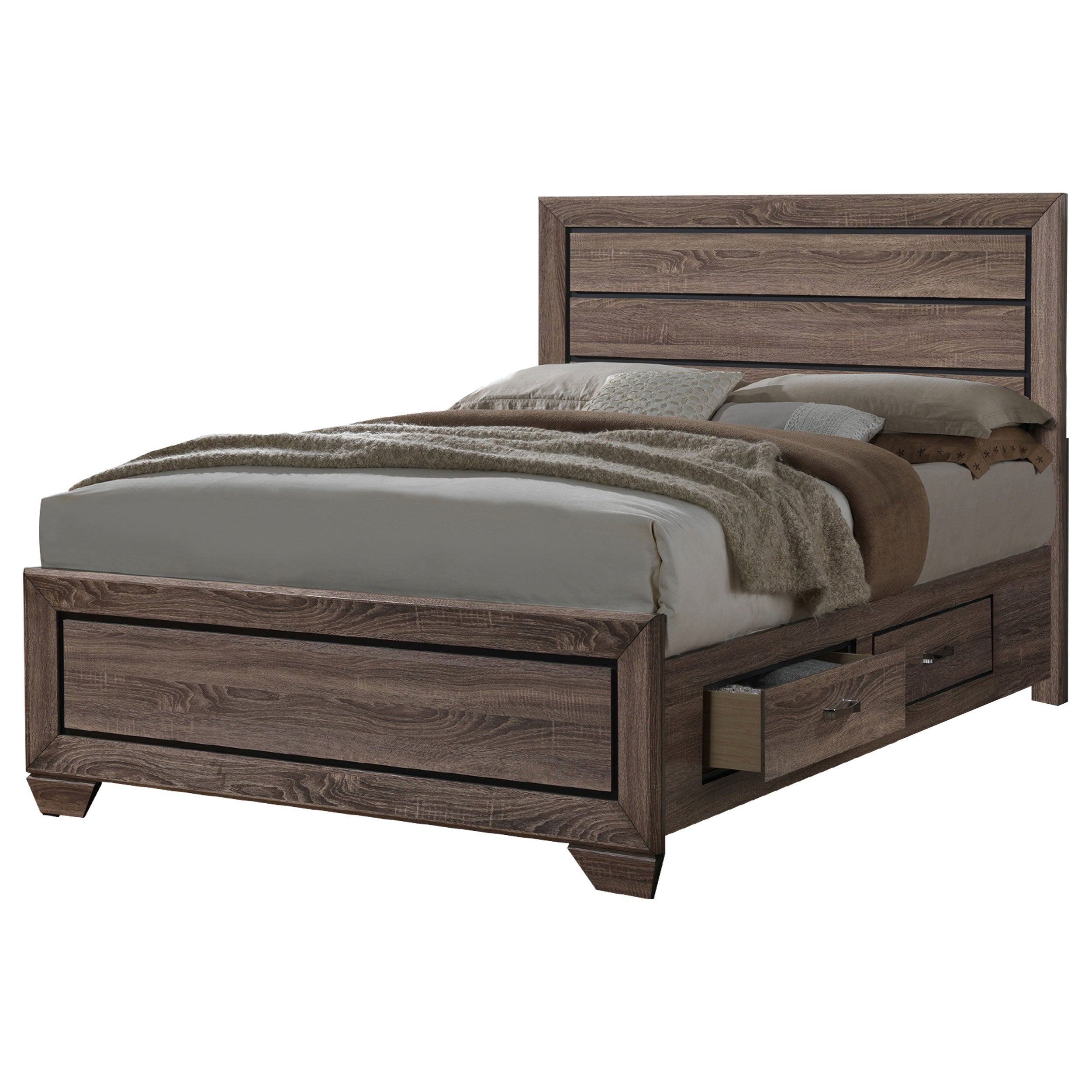 Kauffman Storage Bedroom Set with High Straight Headboard