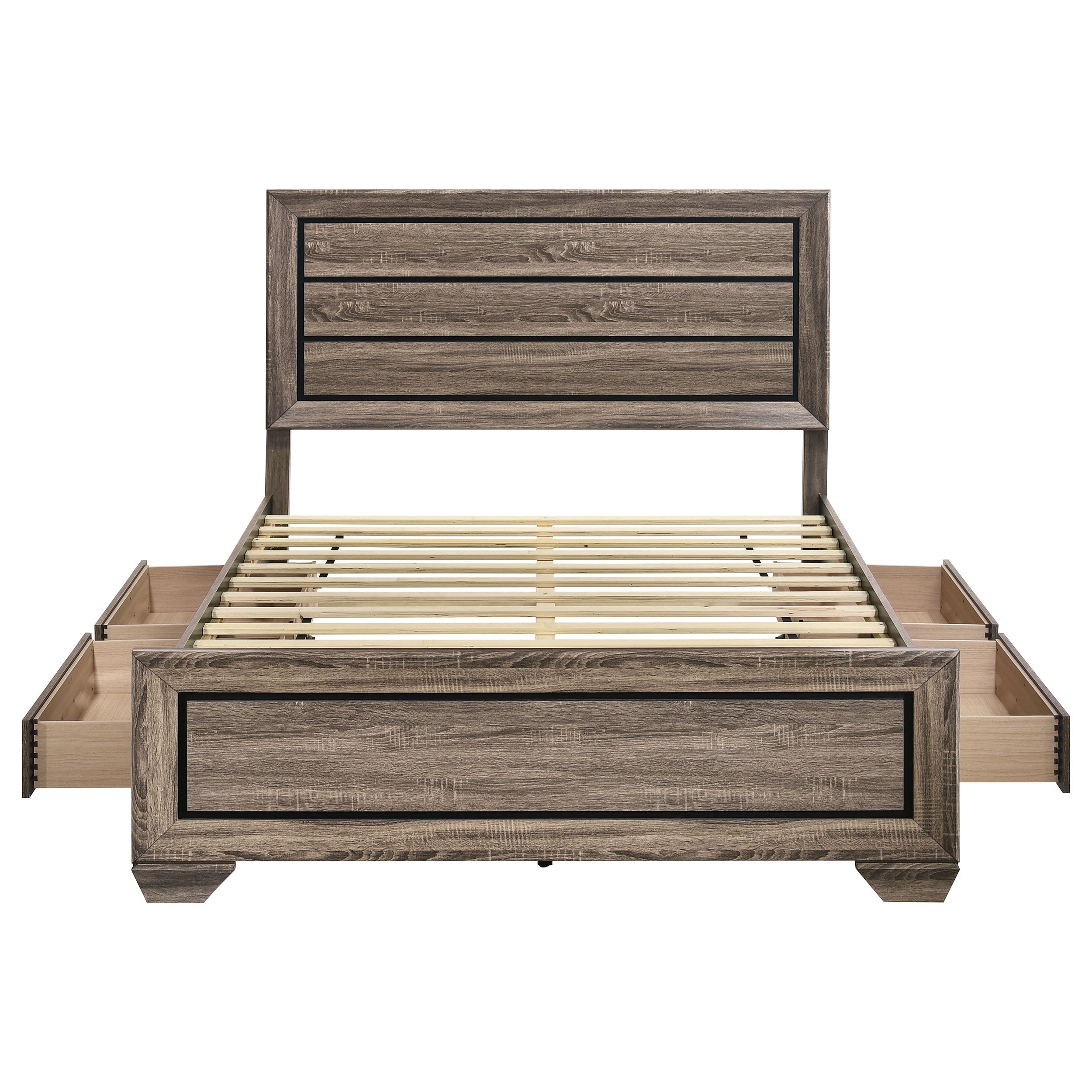 Kauffman Wood California King Panel Bed Dark Cocoa