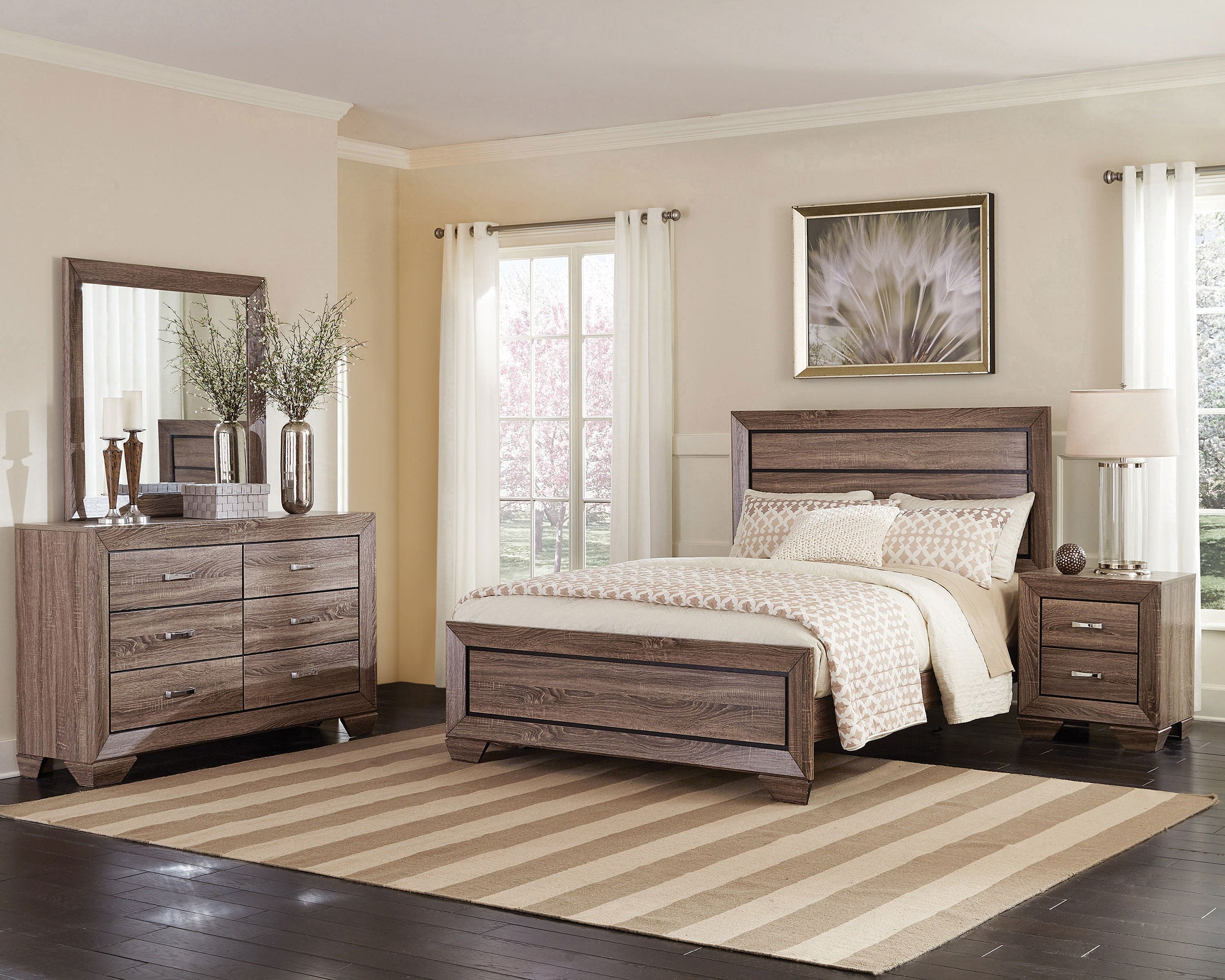 Kauffman Bedroom Set with High Straight Headboard