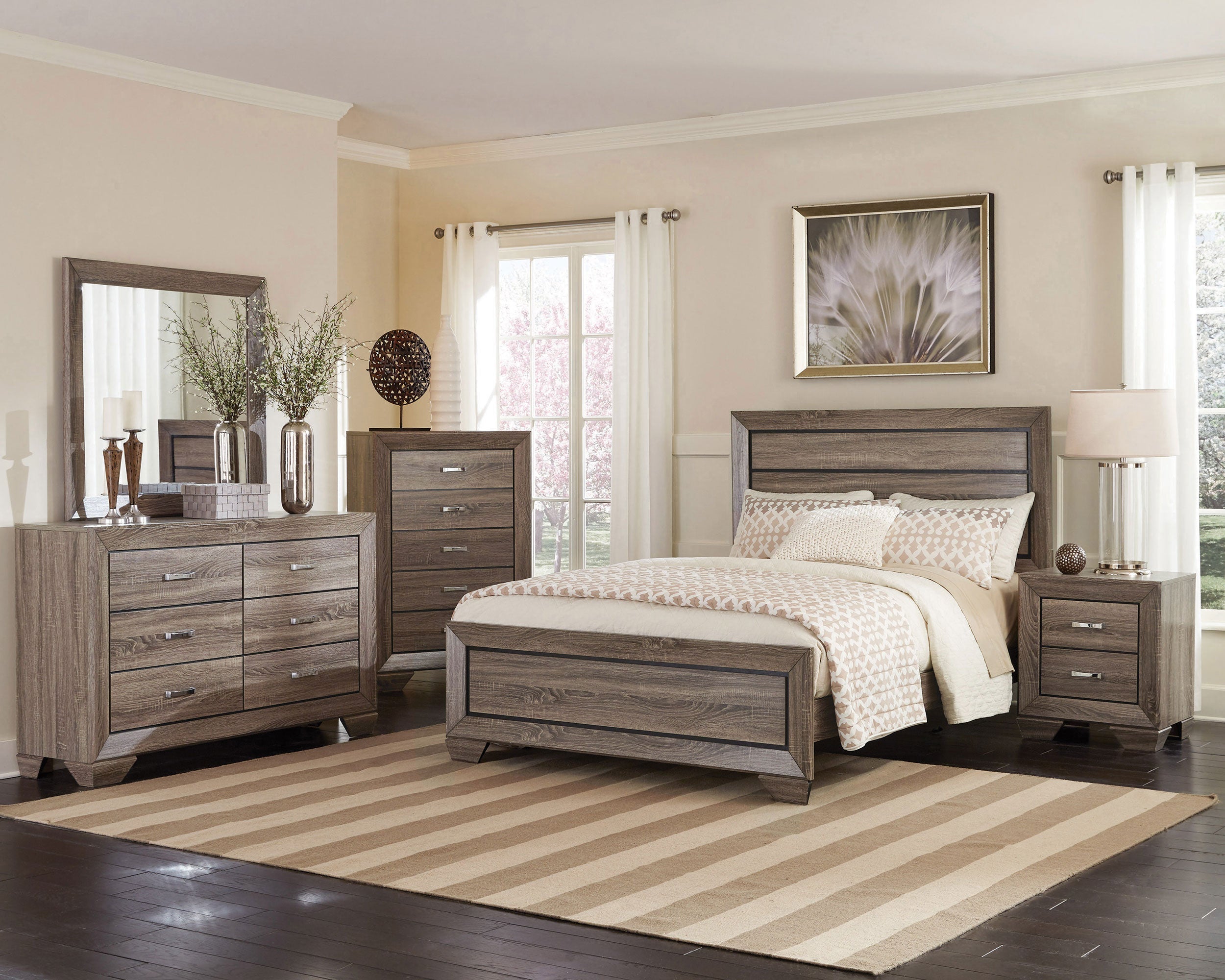 Kauffman Wood Panel Bed