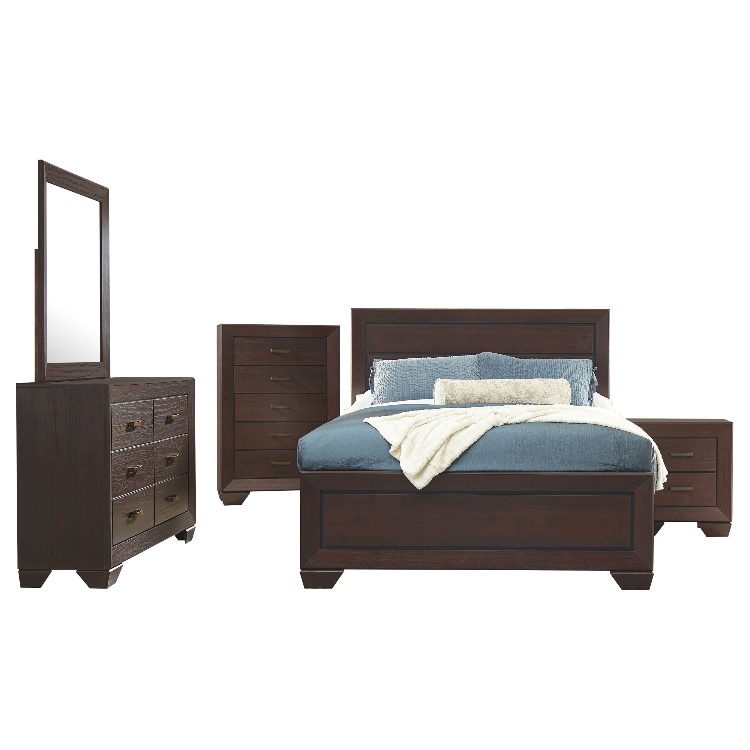 Kauffman Bedroom Set with High Straight Headboard