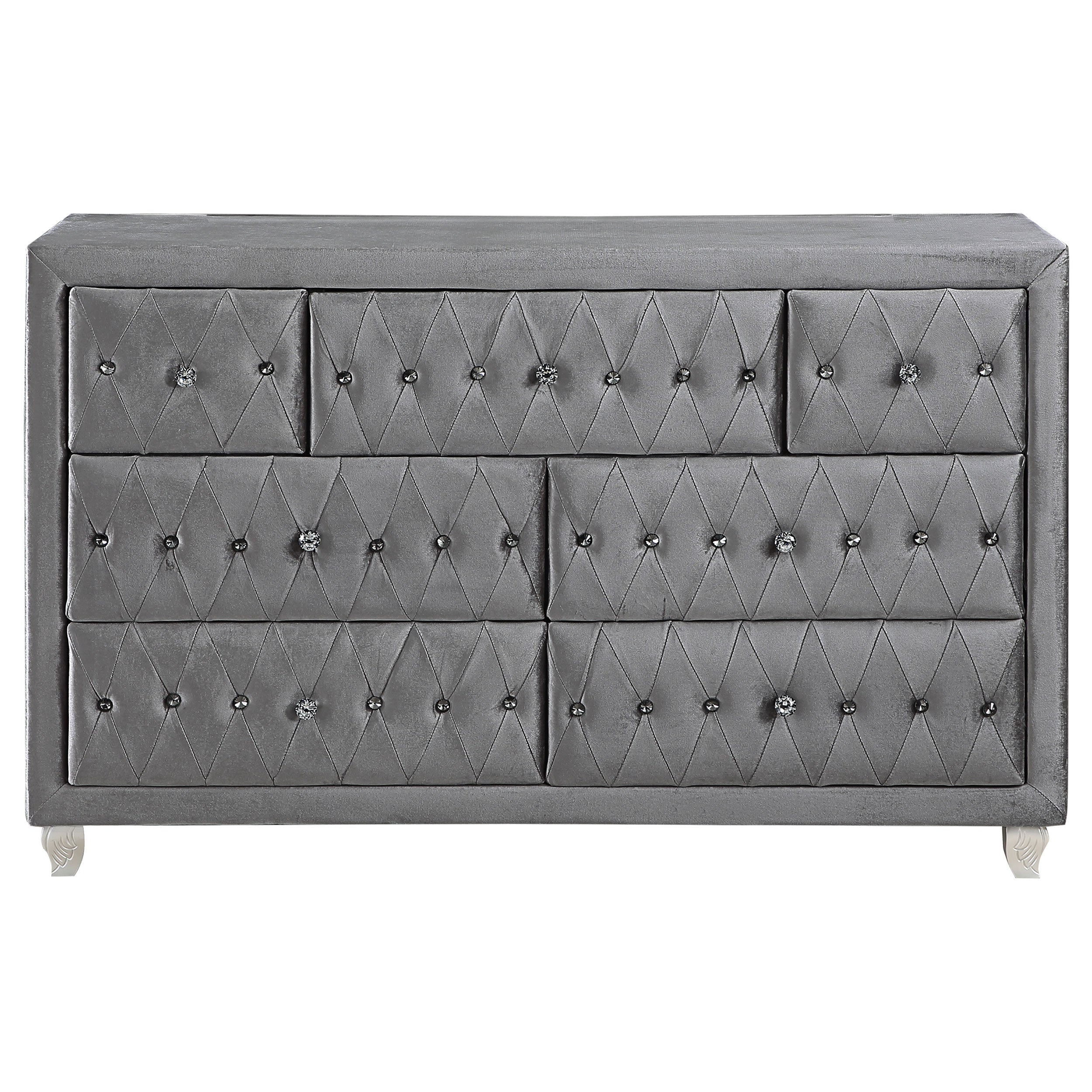 Deanna Upholstered Tufted Bedroom Set Grey