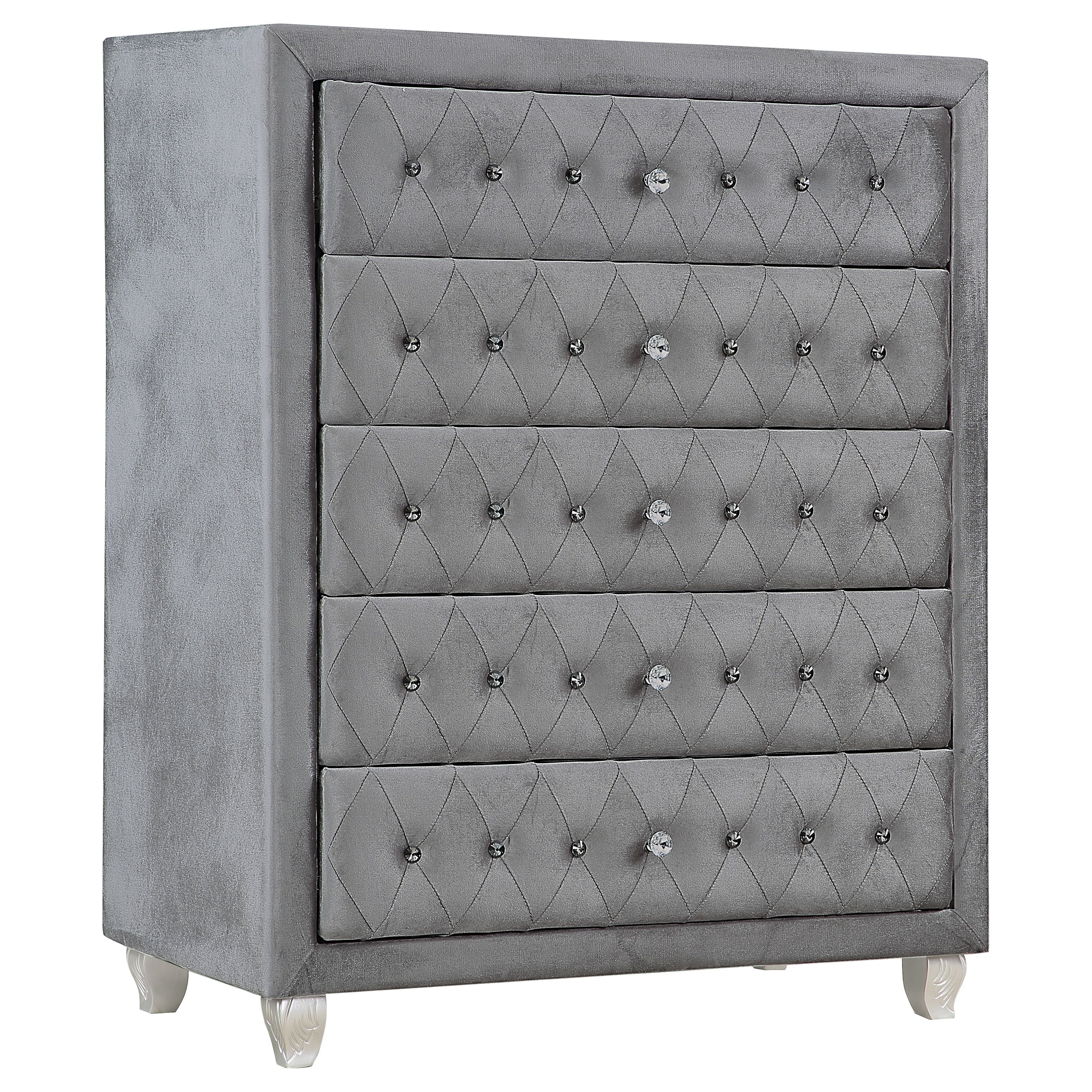 Deanna Upholstered Tufted Bedroom Set Grey