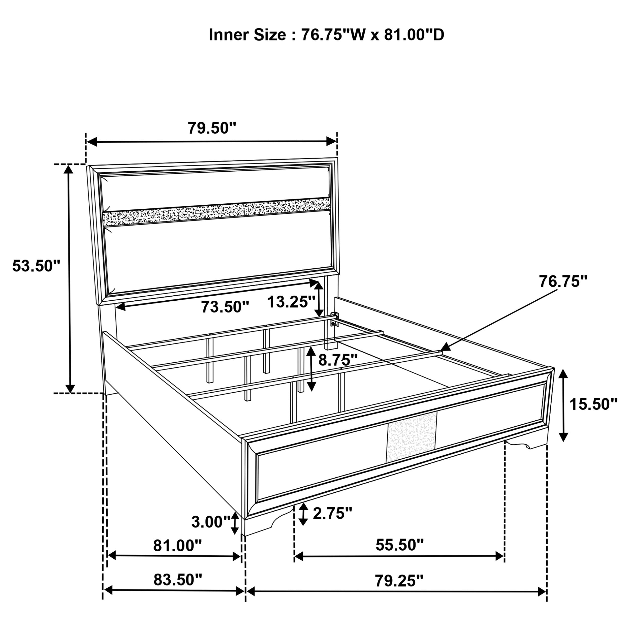 Miranda 55-inch Upholstered  Panel Bed White