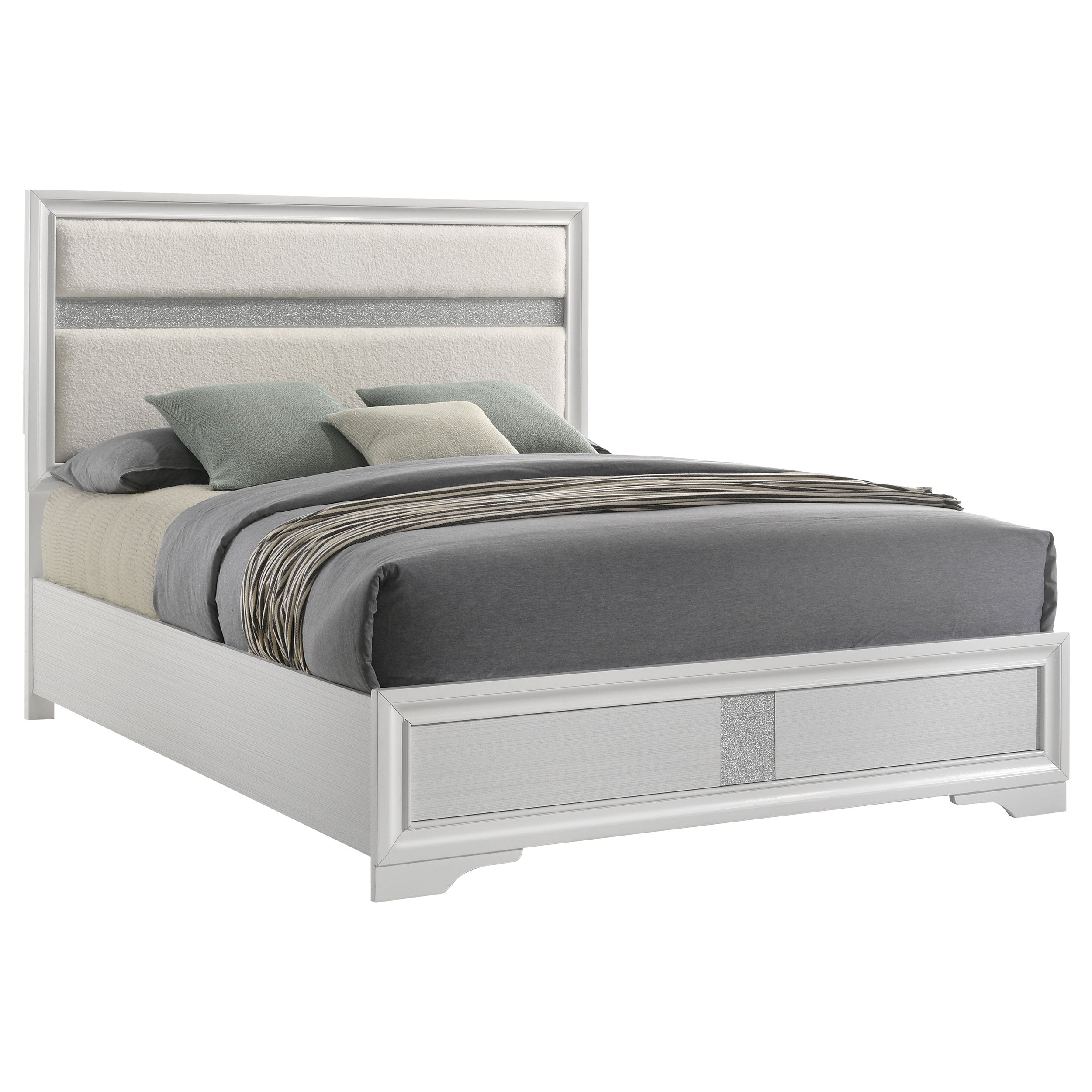 Miranda 55-inch Upholstered  Panel Bed White