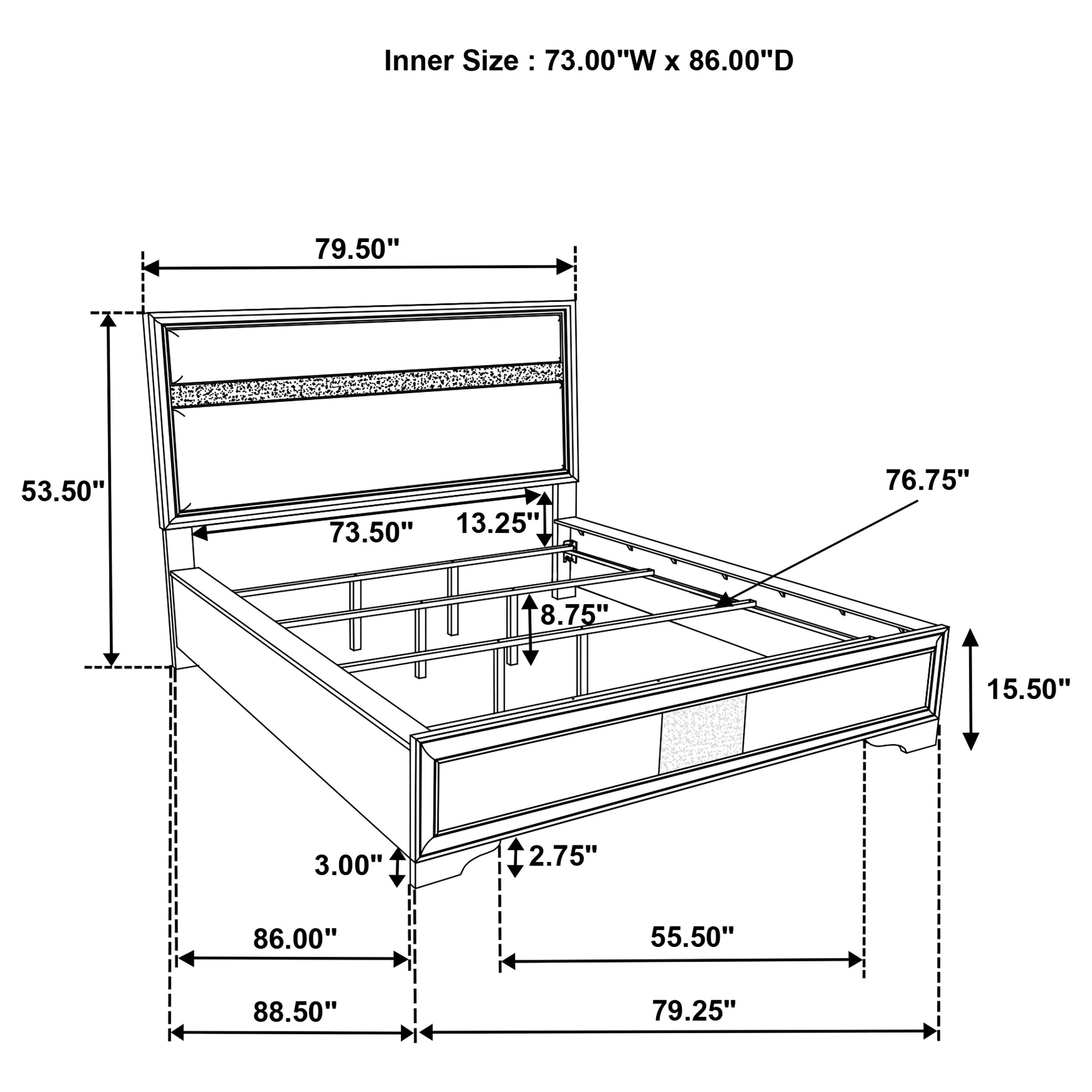 Miranda 55-inch Upholstered  Panel Bed White