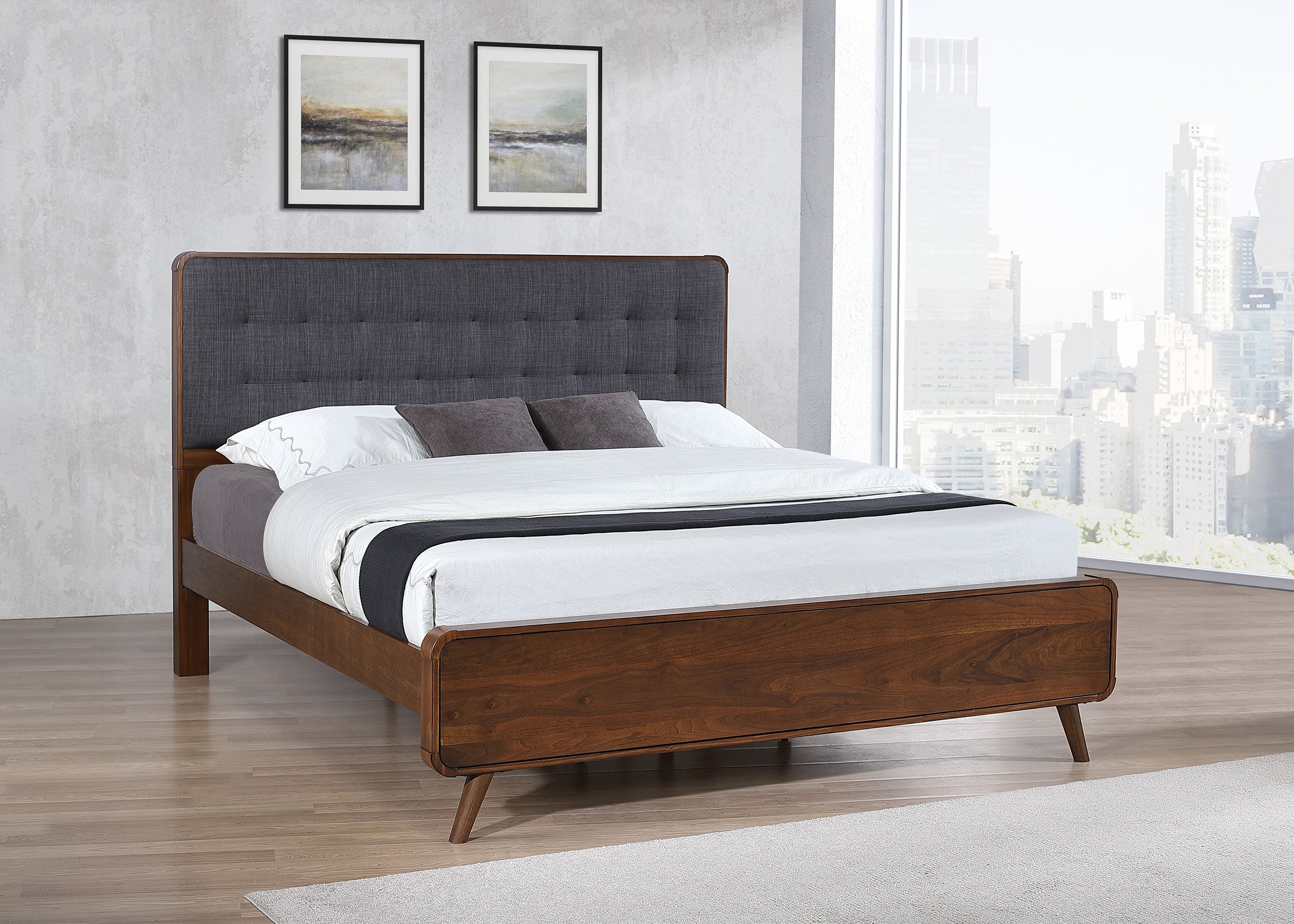 Robyn Wood California King Platform Bed Dark Walnut