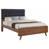 Robyn Eastern King Bed with Upholstered Headboard Dark Walnut image