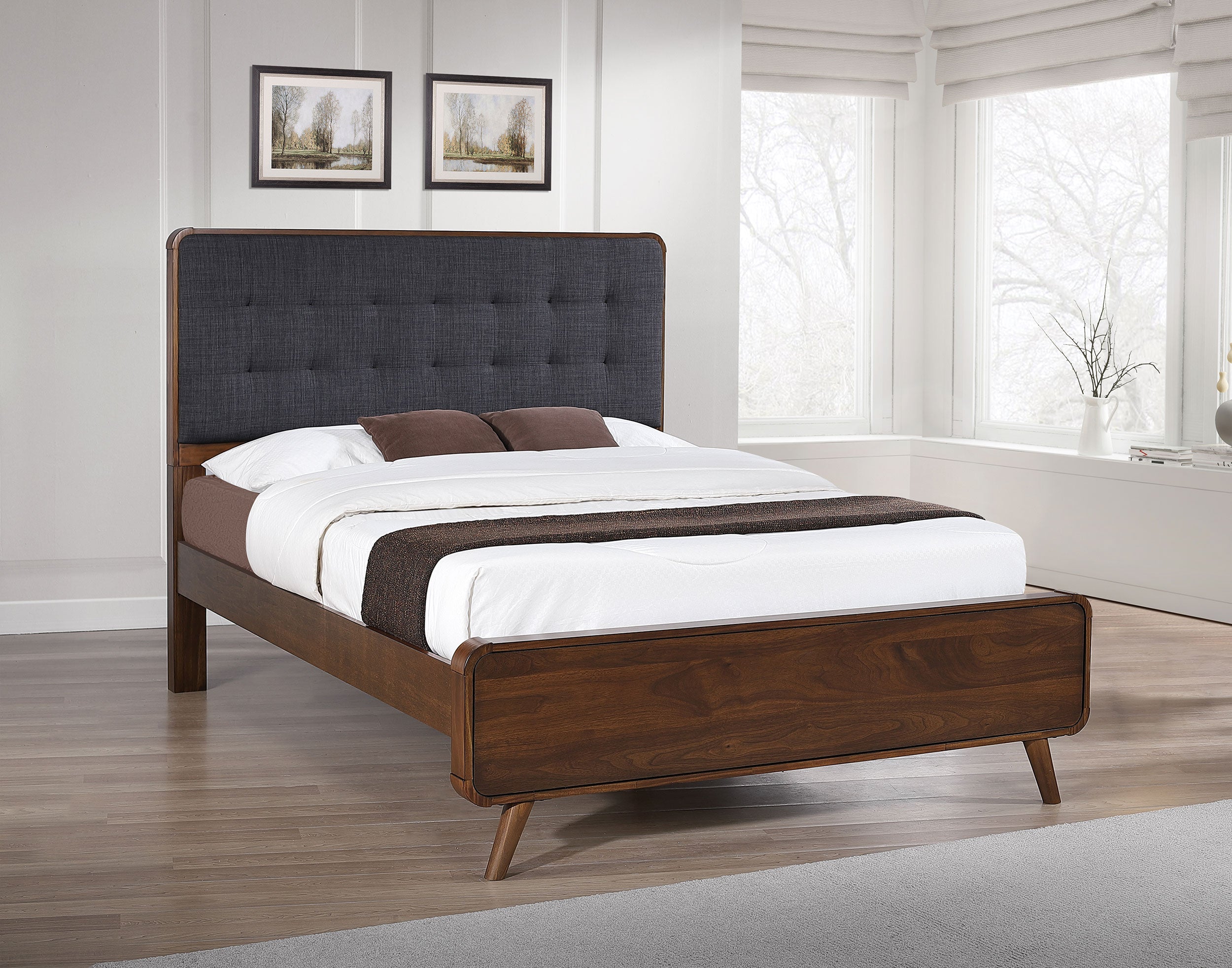 Robyn Wood California King Platform Bed Dark Walnut