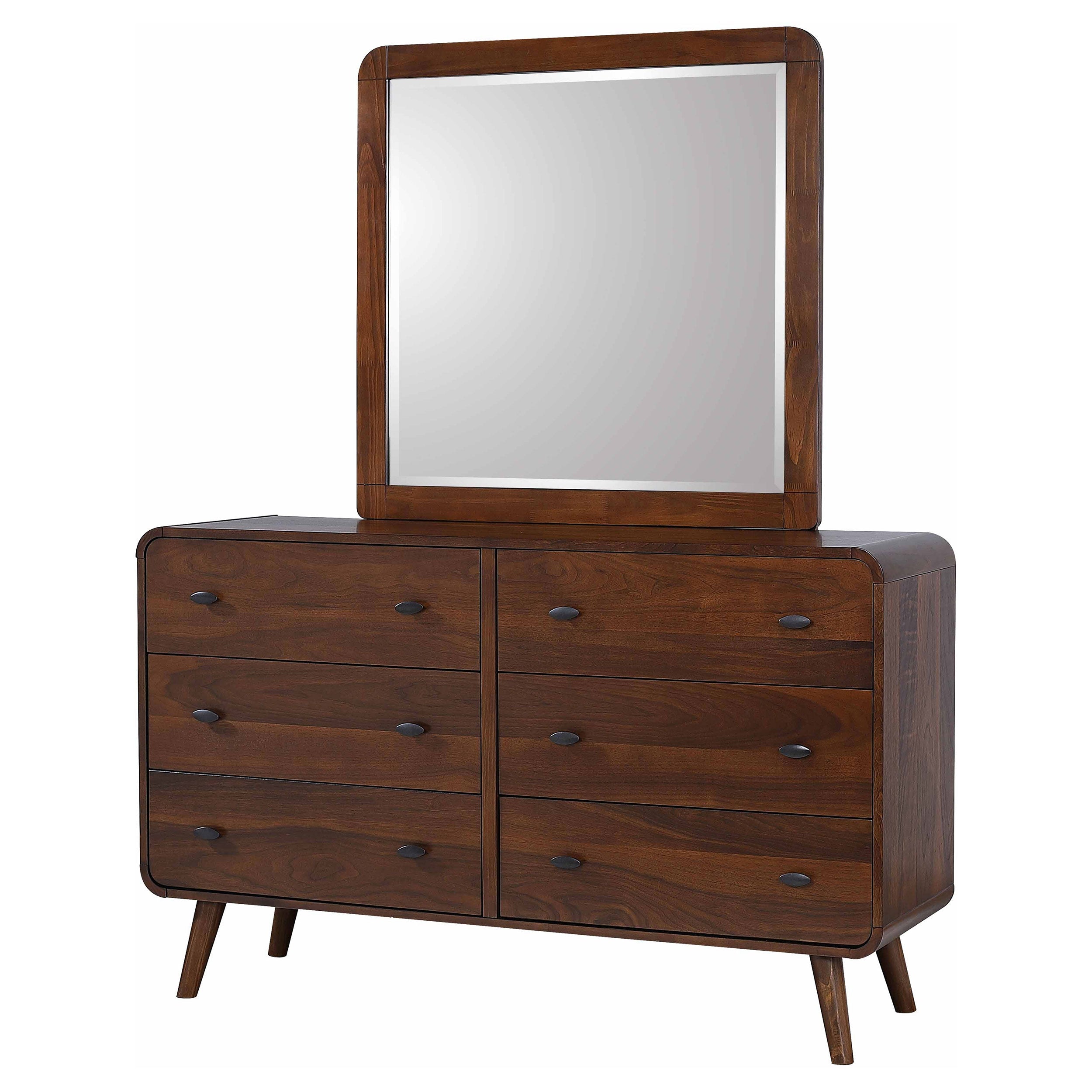 Robyn 6-drawer Bedroom Dresser and Mirror Light Ash