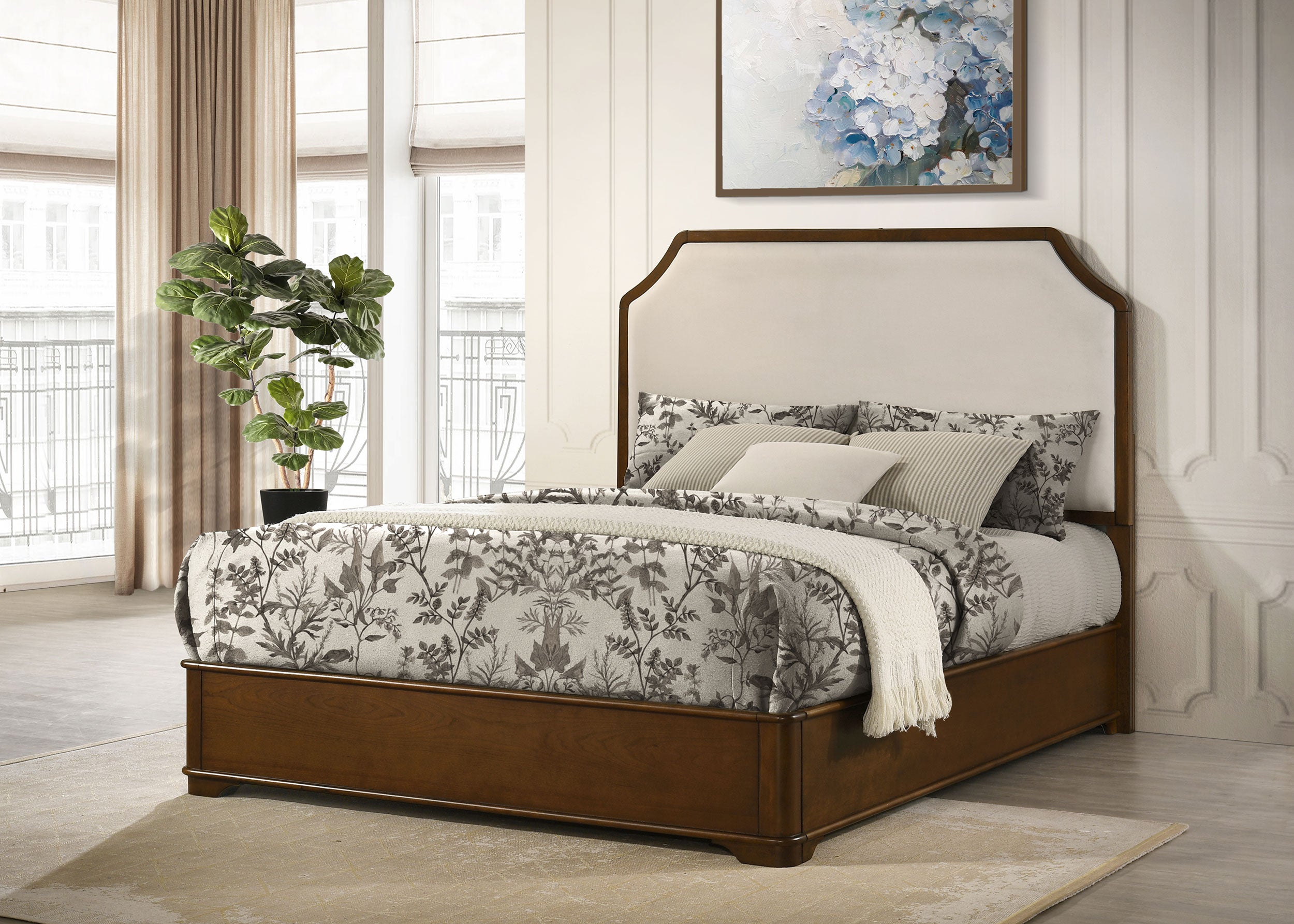Garland 58-inchPanel Bed Cream and Brown Cherry