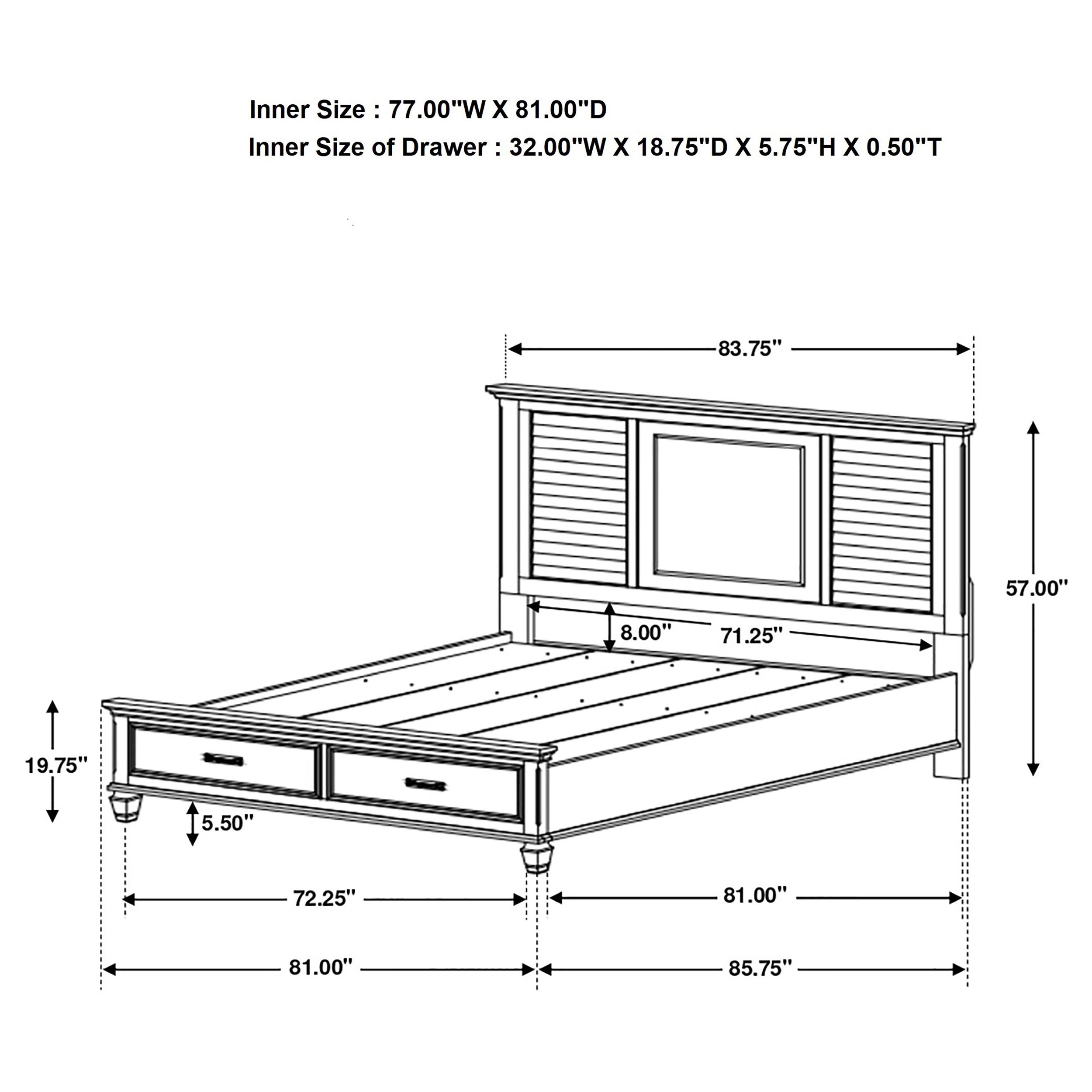 Franco 4-piece Queen Bedroom Set Distressed White